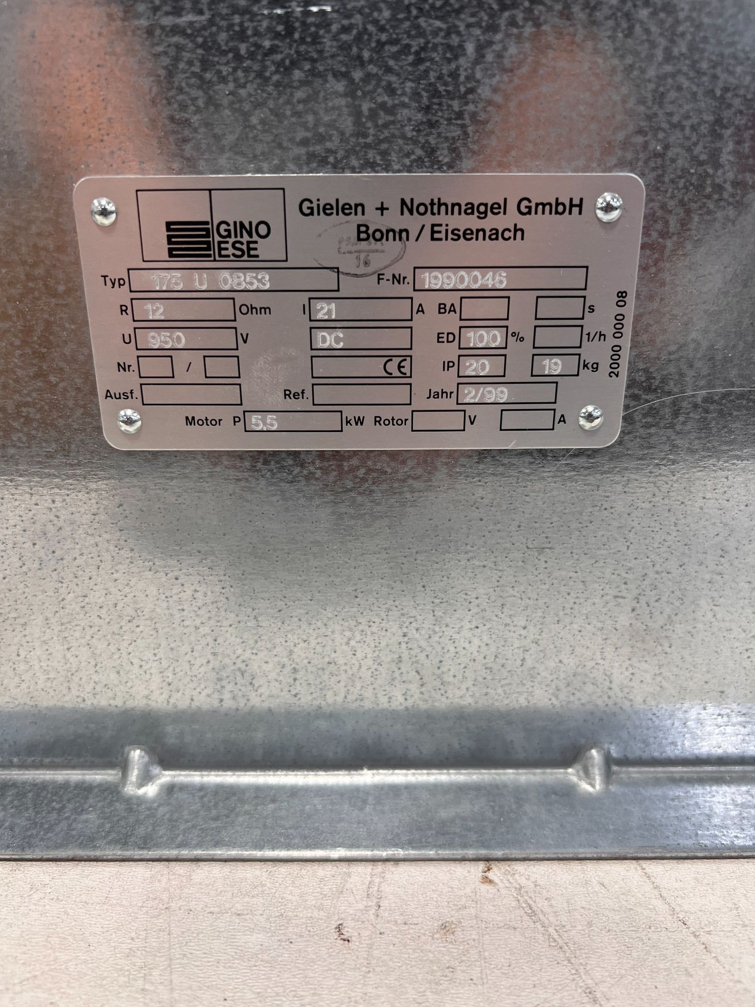 GINO ESE 175U0853 Braking Resistor Unit NEW 3
