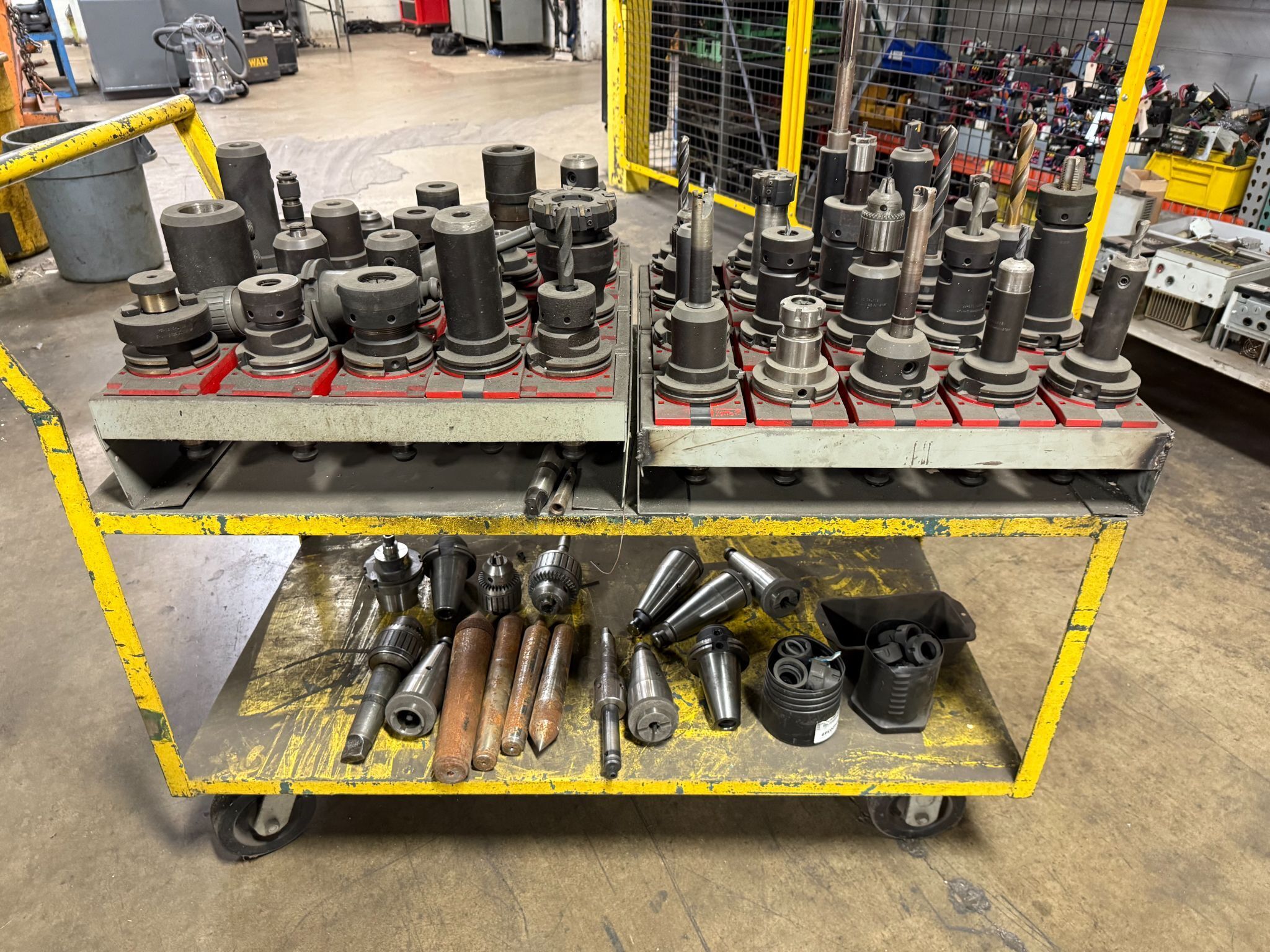 Tool Cart w/ 40+ Cat 50 Tool holders & Related Components AS-IS 0