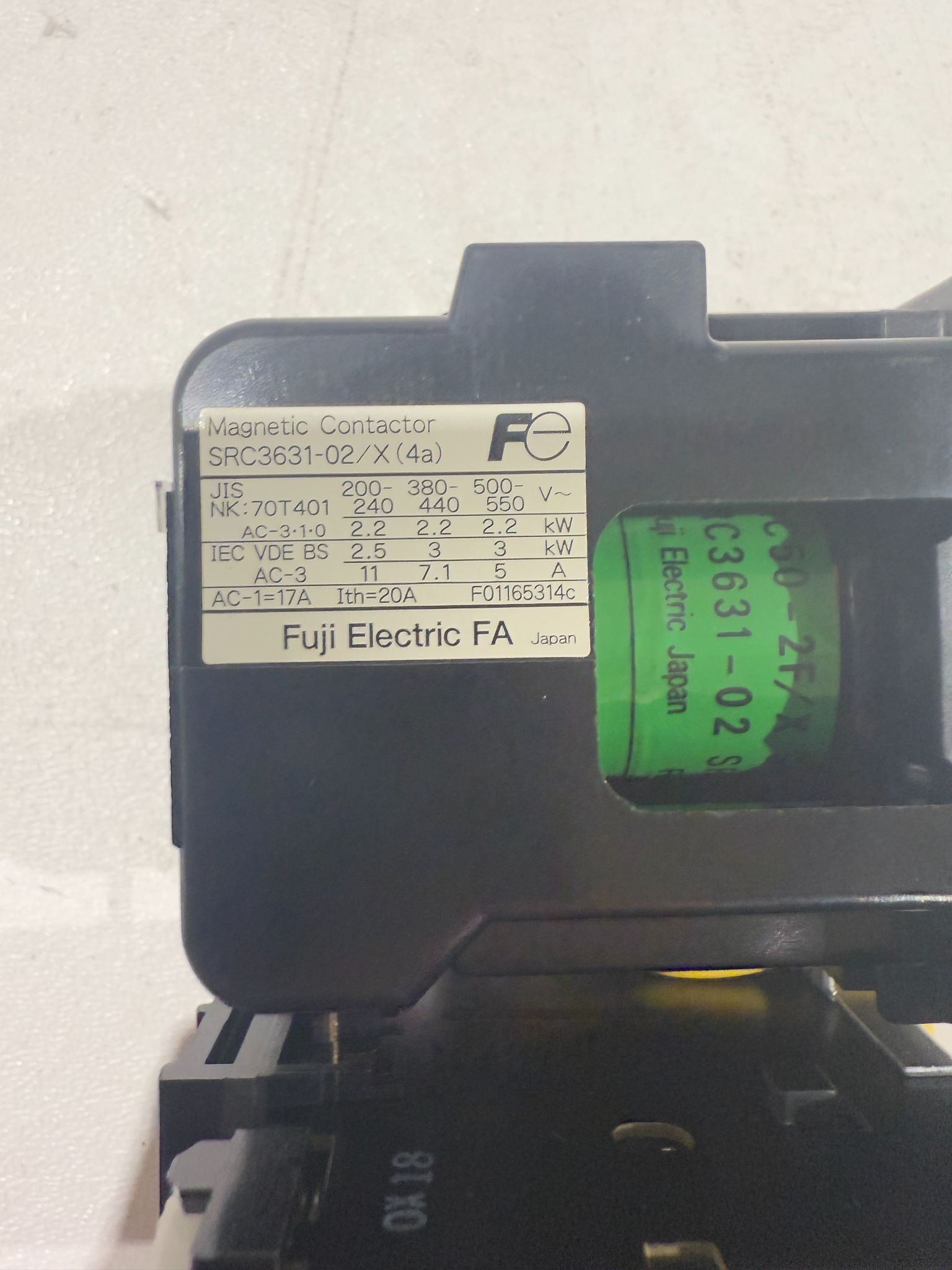 FUJI ELECTRIC SRC361‑02/X Magnetic Contactor for Hardinge NEW 3