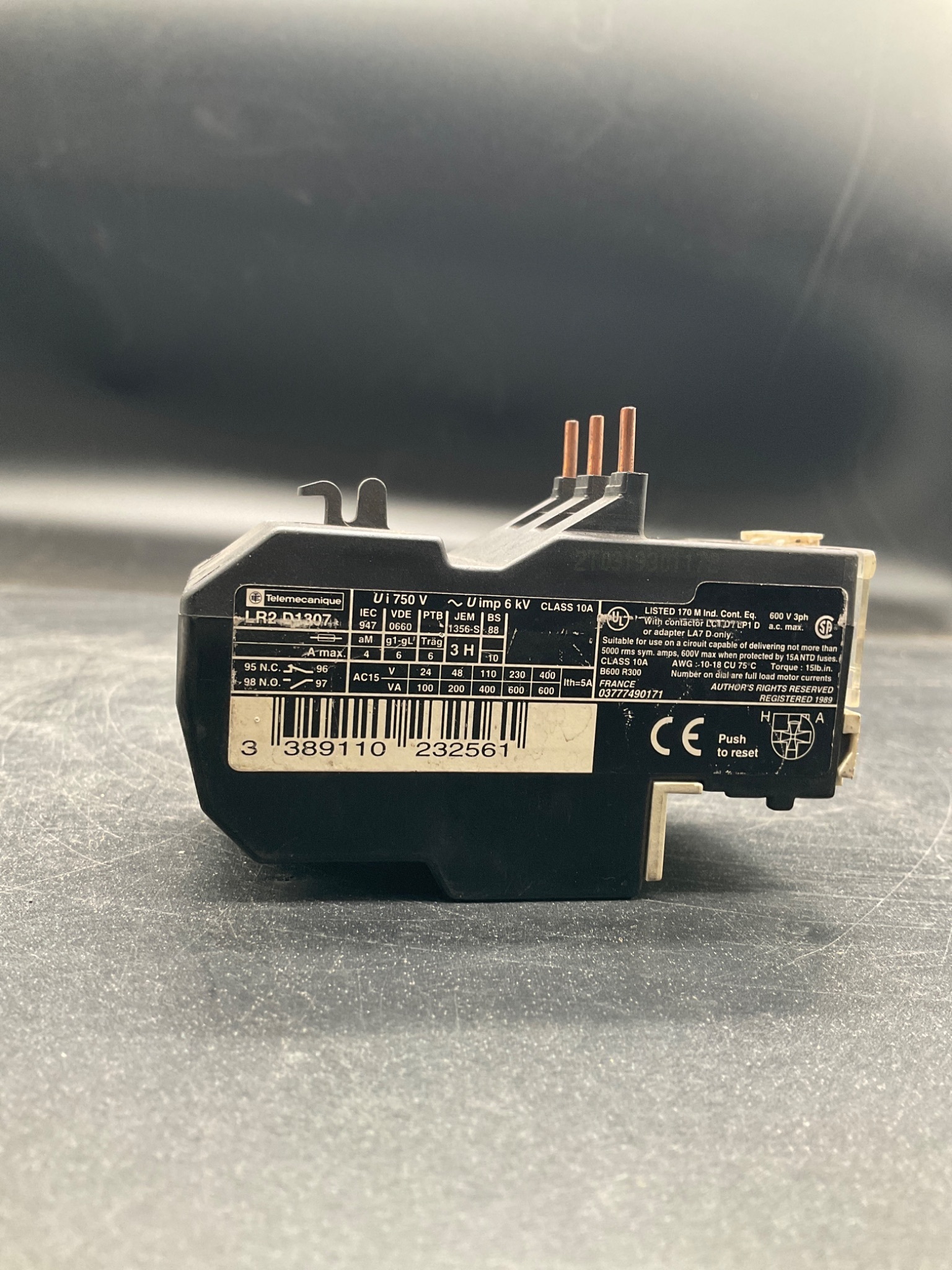 TELEMECANIQUE LR2 D1307 Thermal Overload Relay USED 0