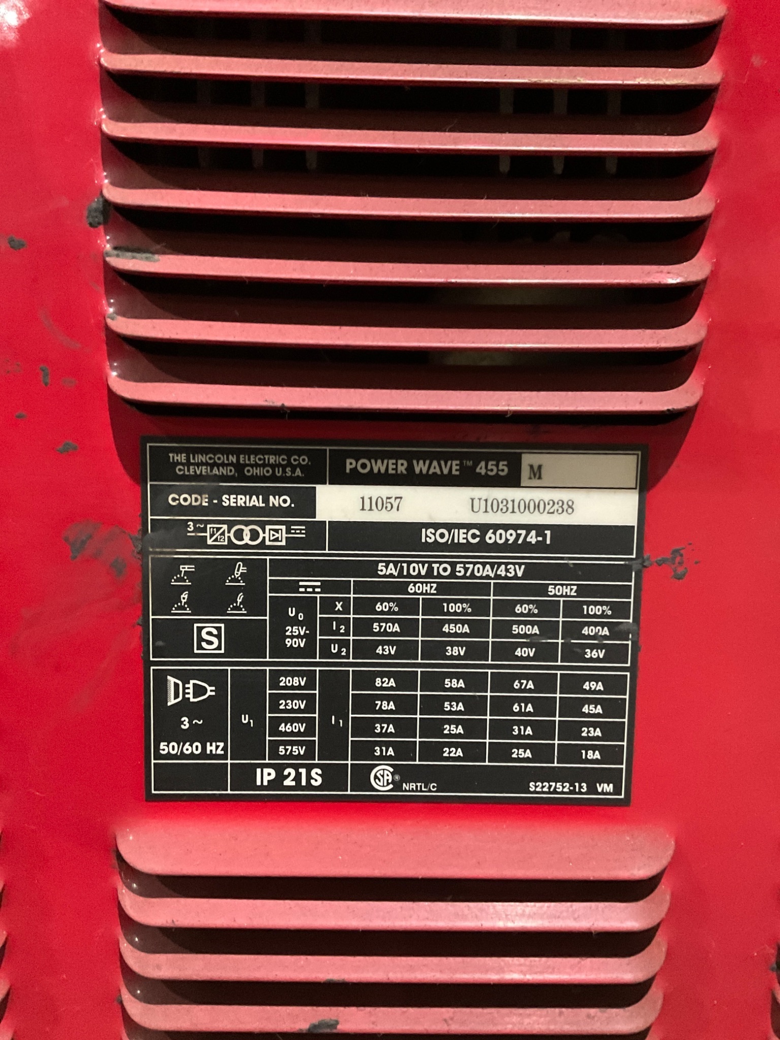 LINCOLN ELECTRIC POWER WAVE 455M Inverter Welder USED 3