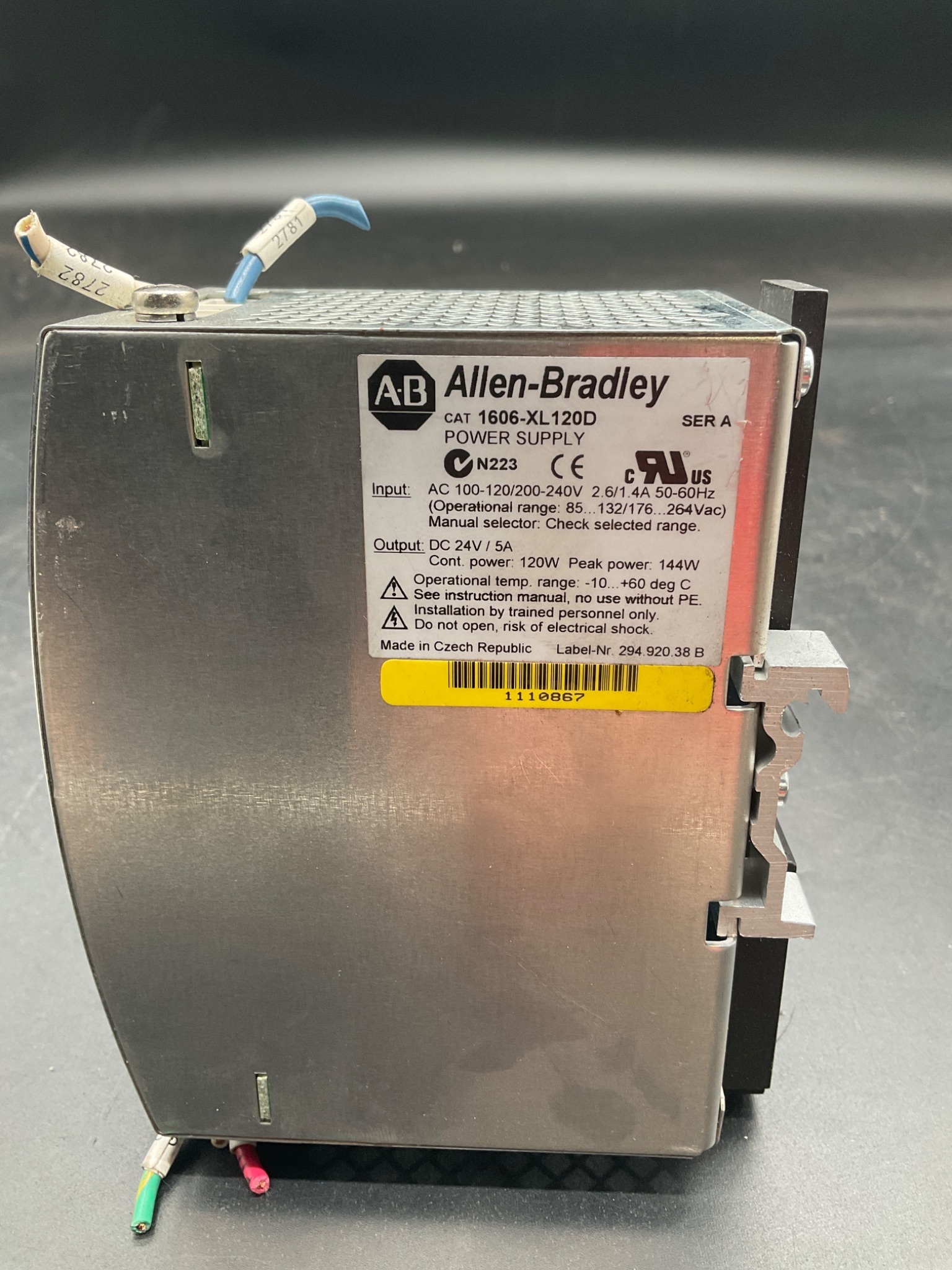 ALLEN‑BRADLEY 1606‑XL120D DIN Rail Power Supply USED 5