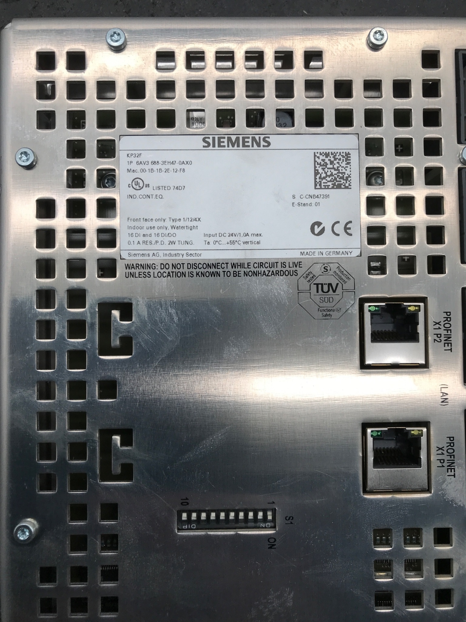 SIEMENS KP32F 6AV3688‑3EH47‑0AX0 Key Panel HMI USED 2