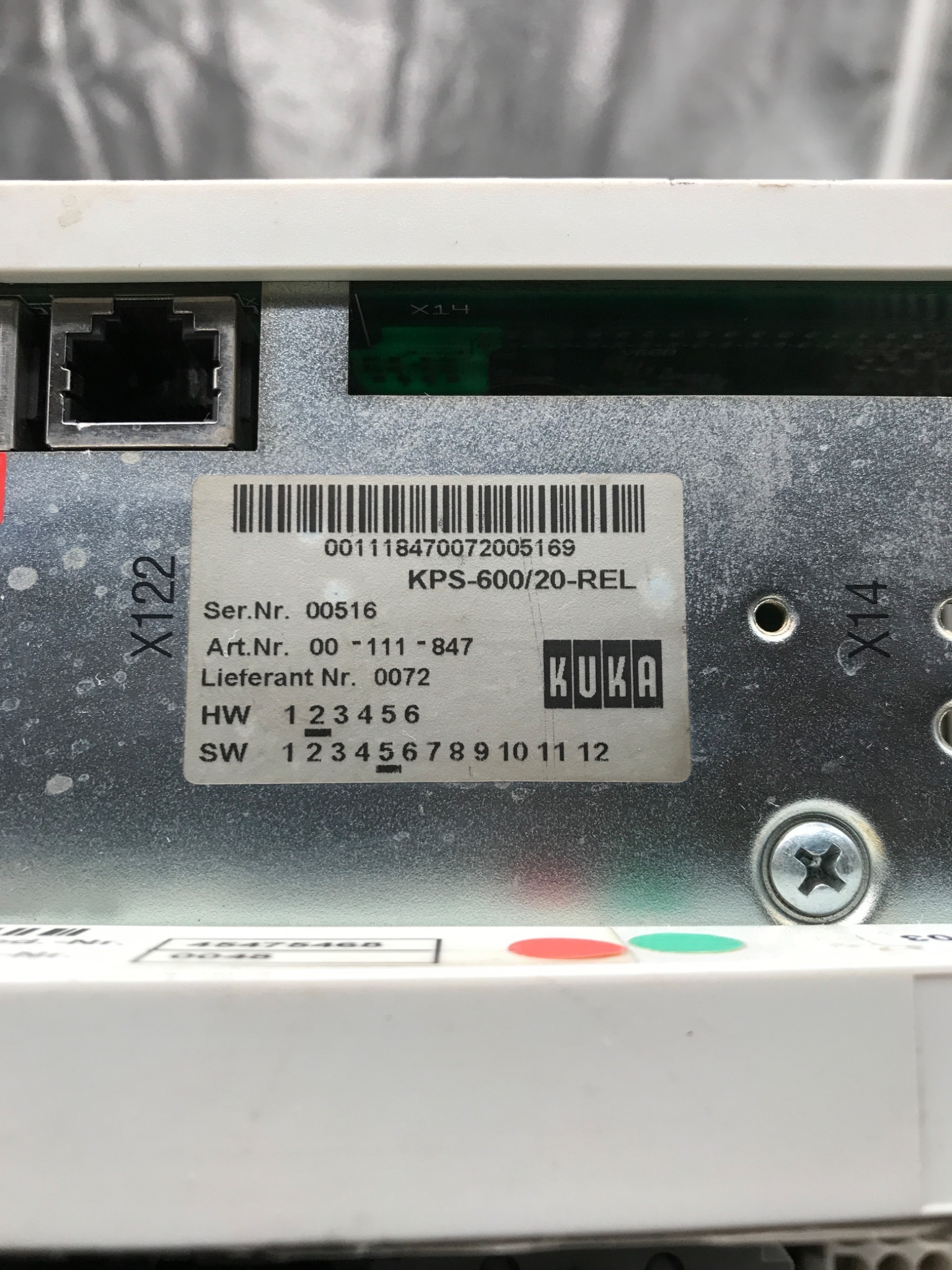 KUKA E93DE143R4B531 KPS‑600/20‑REL Power Supply Module USED 3