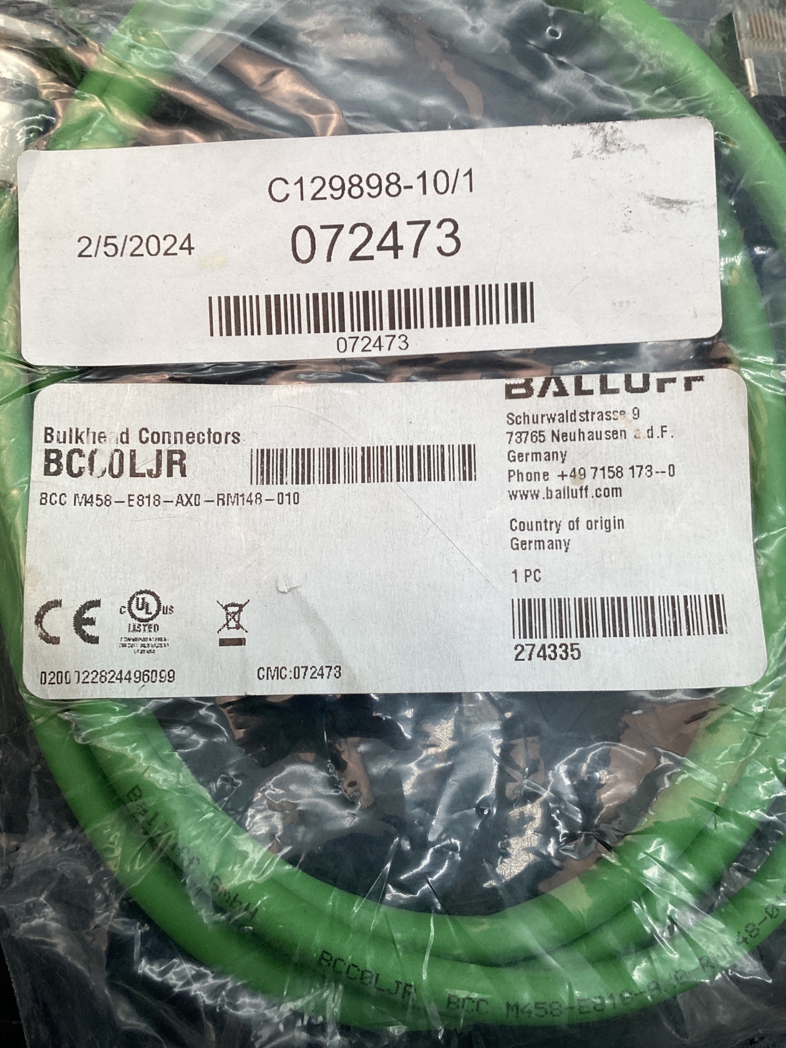 BALLUFF BCC0LJR Sensor Cable NEW 4