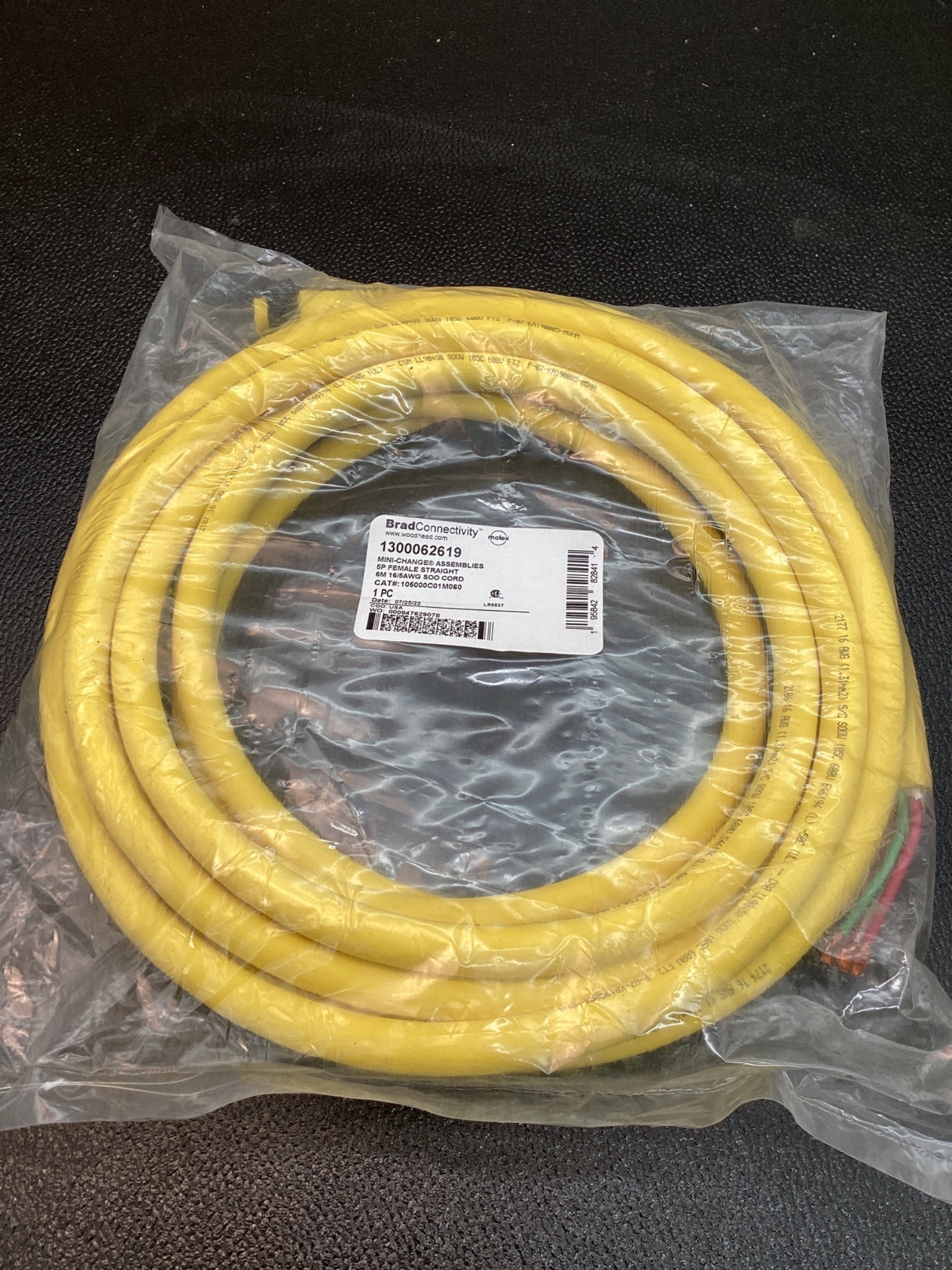 BRAD CONNECTIVITY 1300062619 Mini‑Change Cordset 5‑Pin 6 m NEW 0