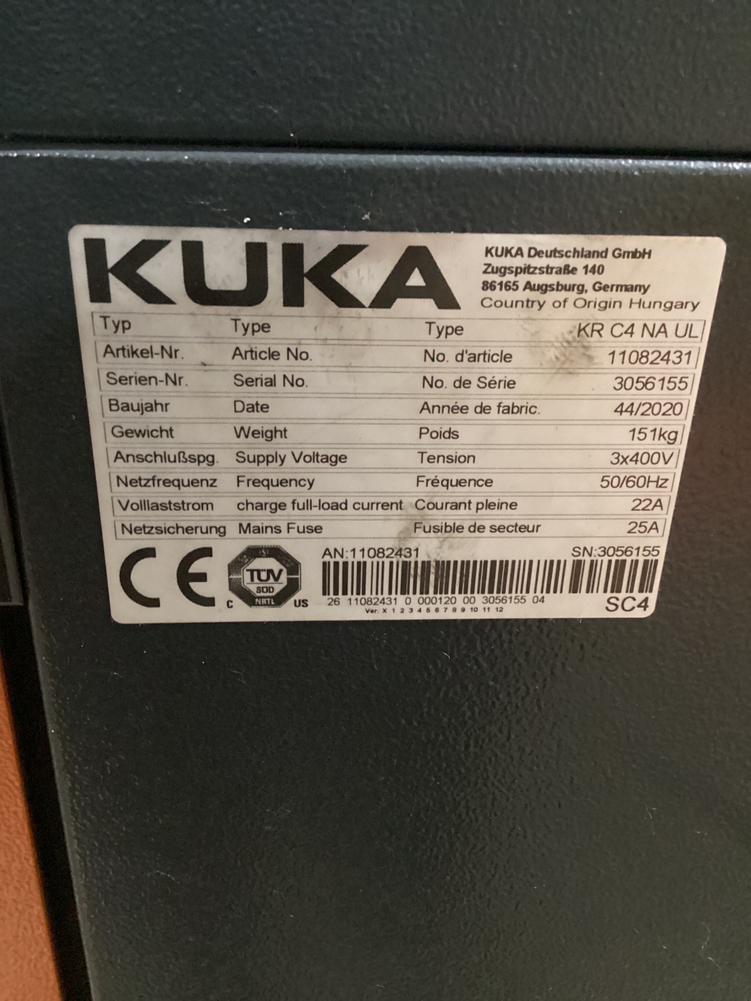 KUKA KR 210 R3100-2/FLR Robot Complete w/ KR C4 NA Controller NEW 4