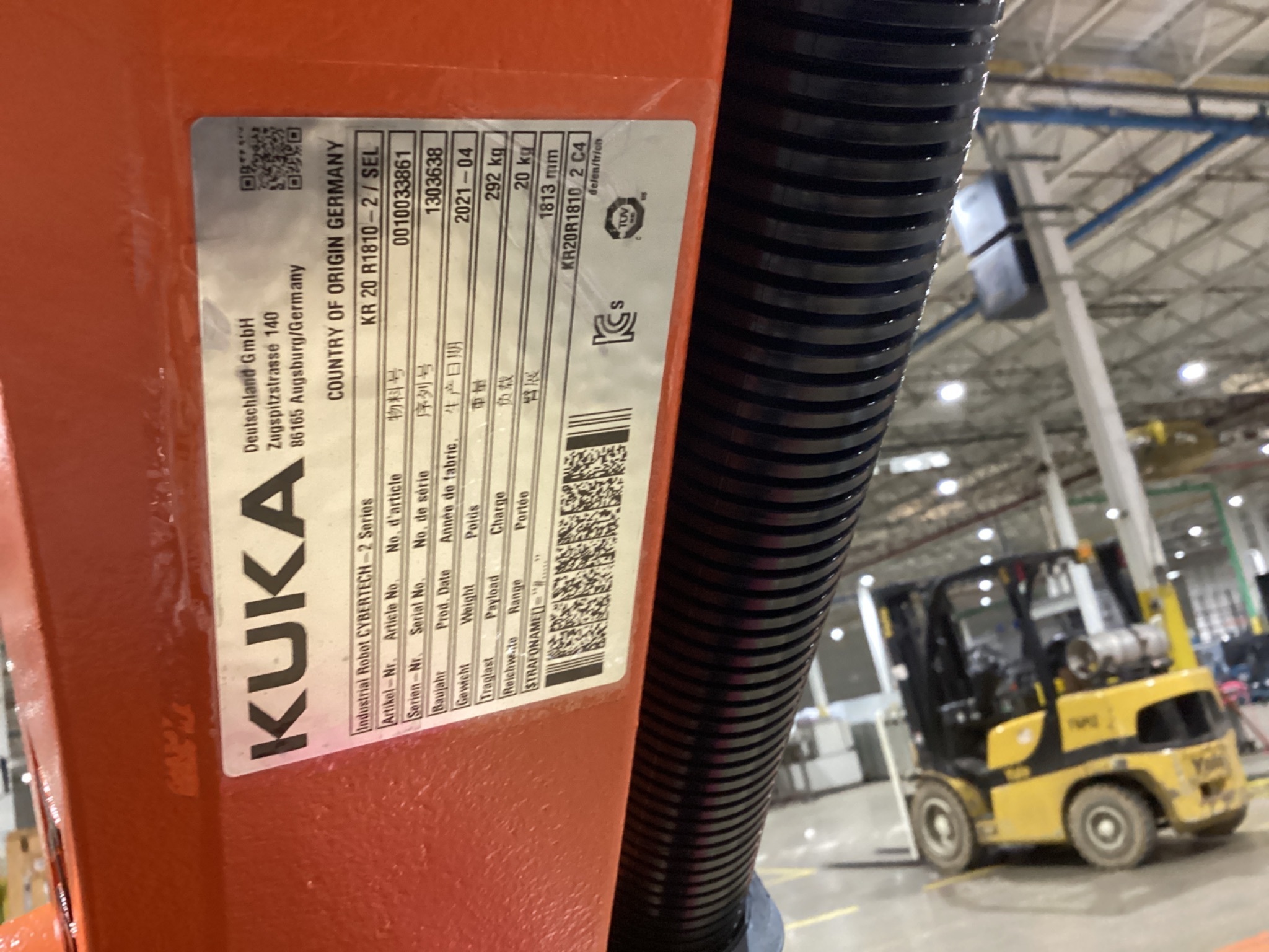 KUKA KR 20 R1810-2/SEL ROBOT 6-AXIS 20KG 1813MM REACH NEW 5