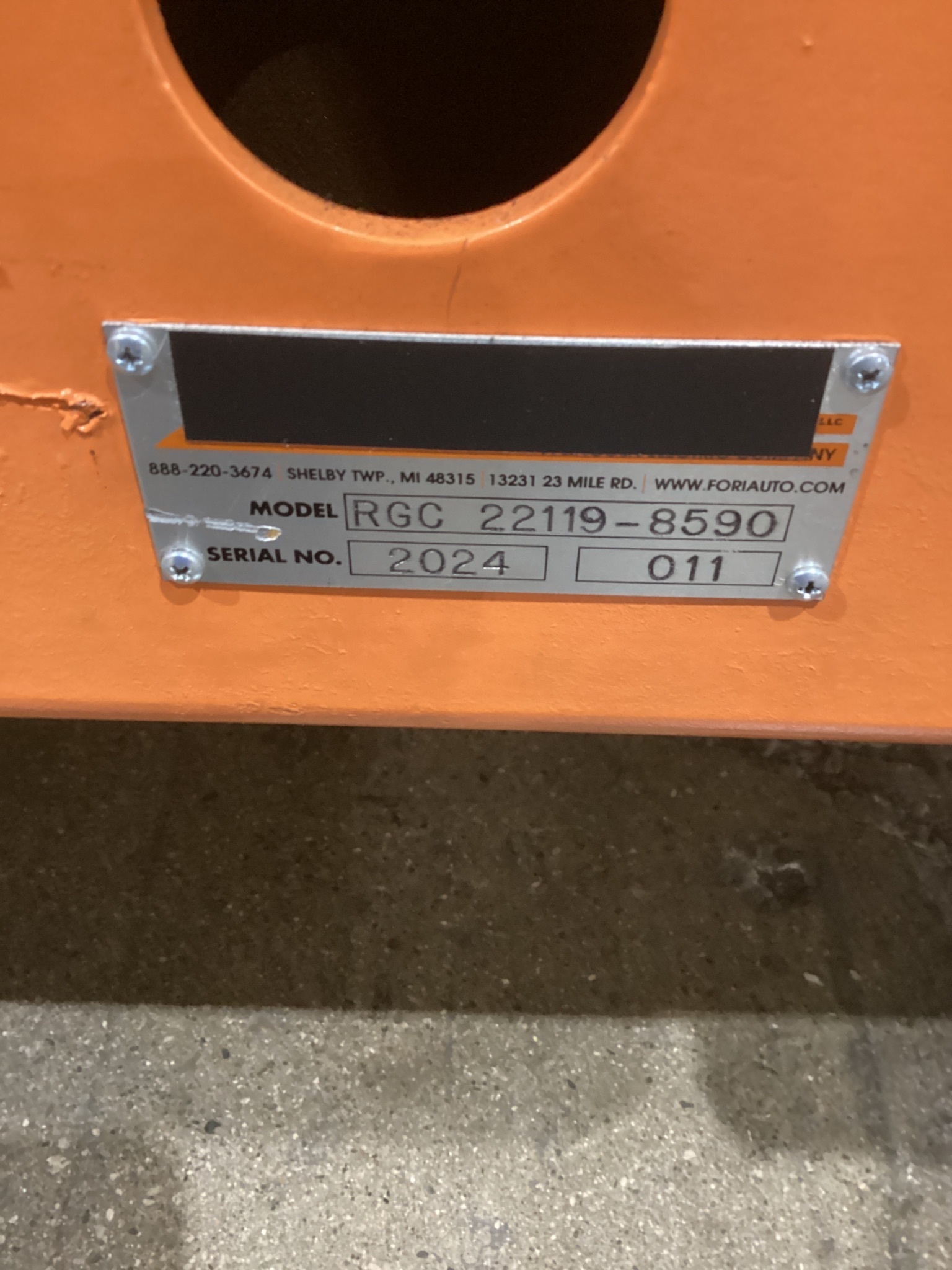 FORI AUTO RGC 22119-8590 Rail Guided Cart USED 4