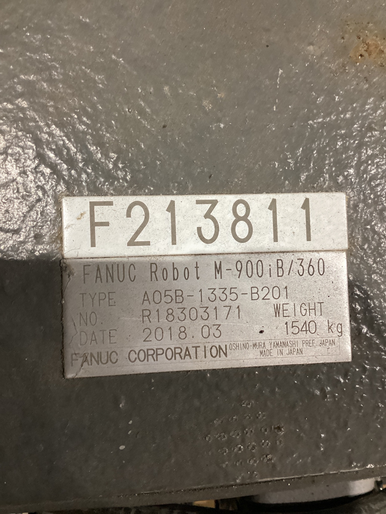 FANUC M-900iB/360 6-AXIS HEAVY PAYLOAD ROBOT W/ R-30iB CONTROLLER USED 5