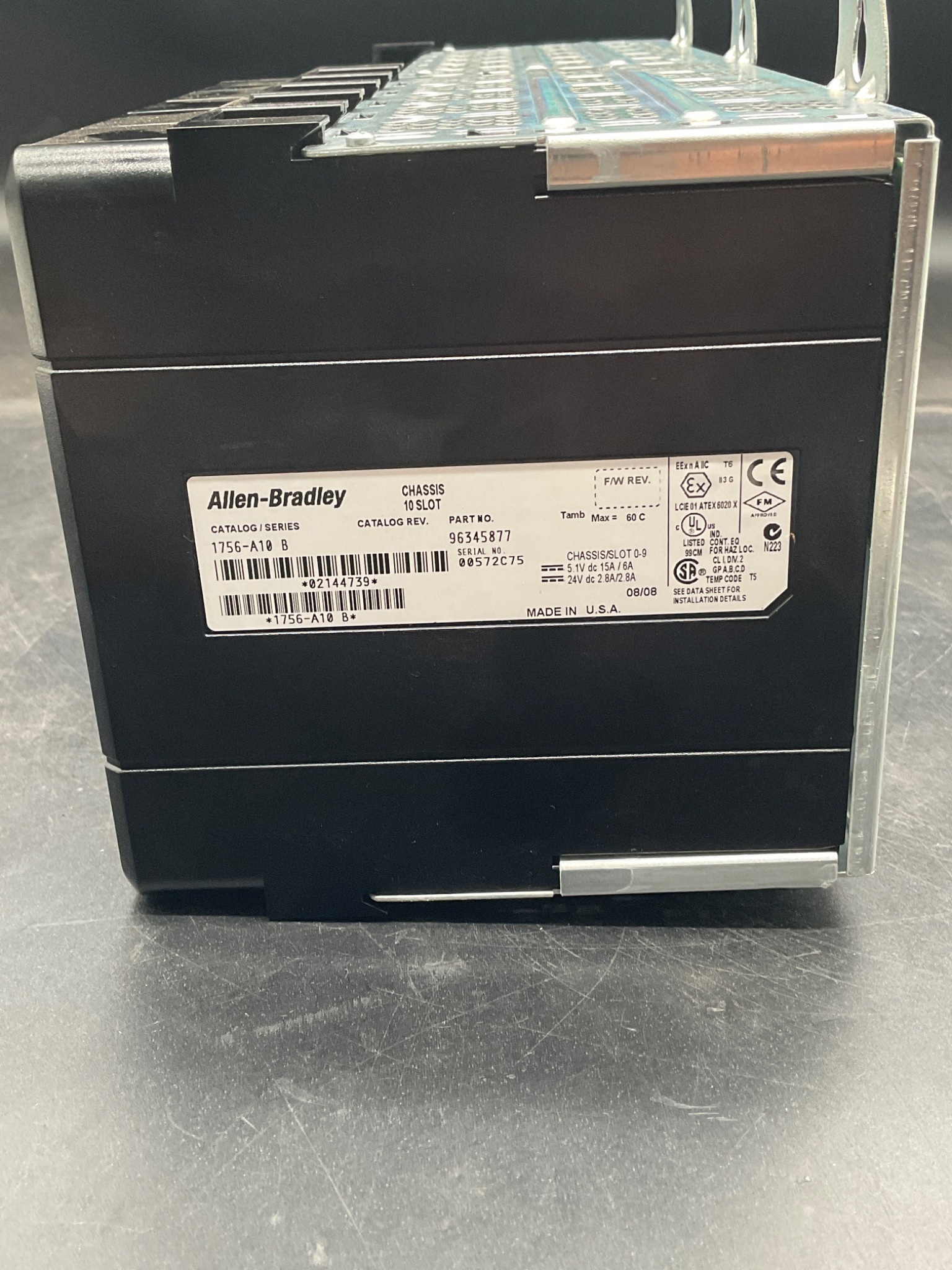 ALLEN‑BRADLEY 1756‑A10/B ControlLogix 10‑Slot Chassis USED 5