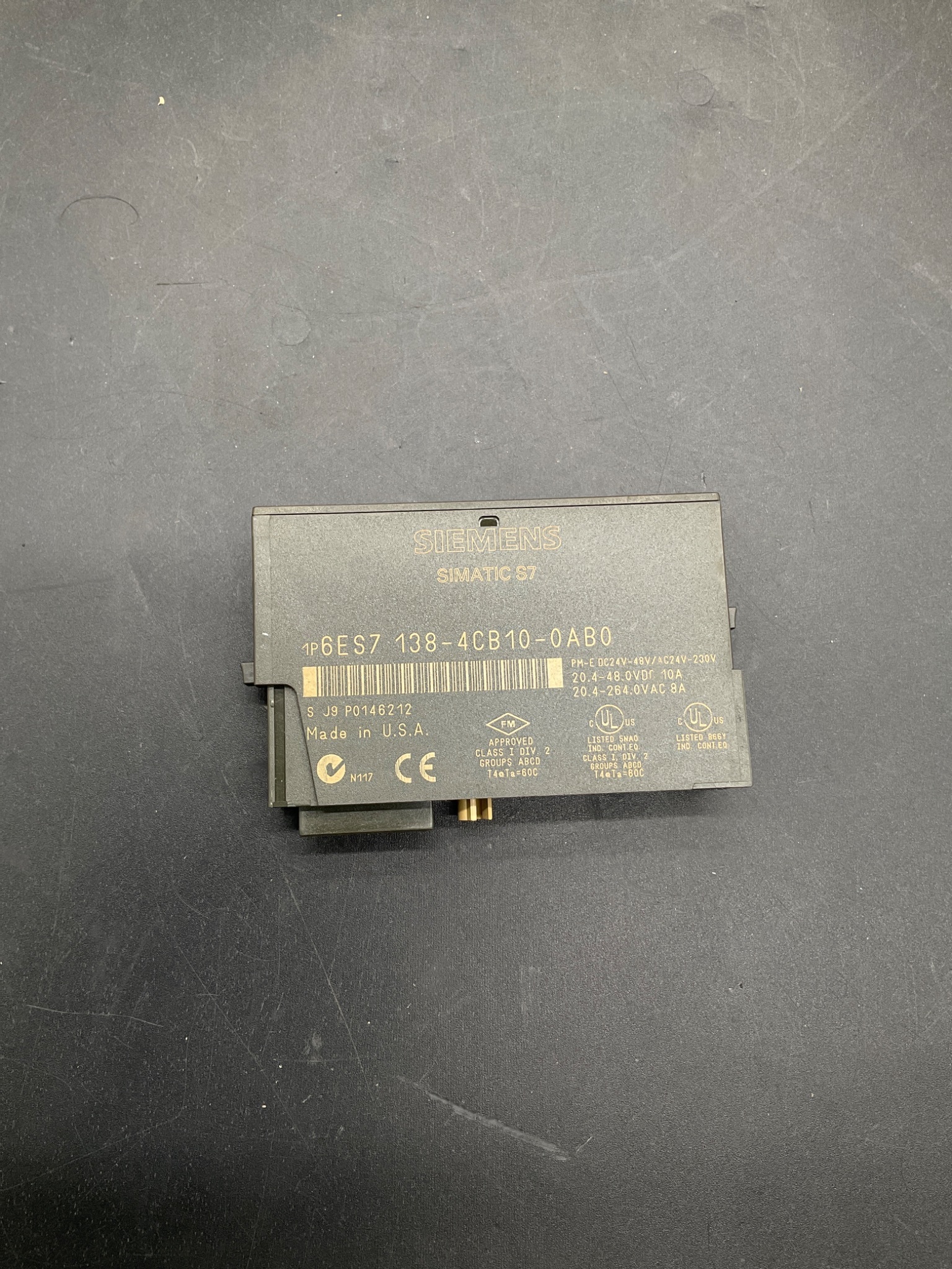 SIEMENS 6ES7 138‑4CB10‑0AB0 SIMATIC S7 Power Module USED 4