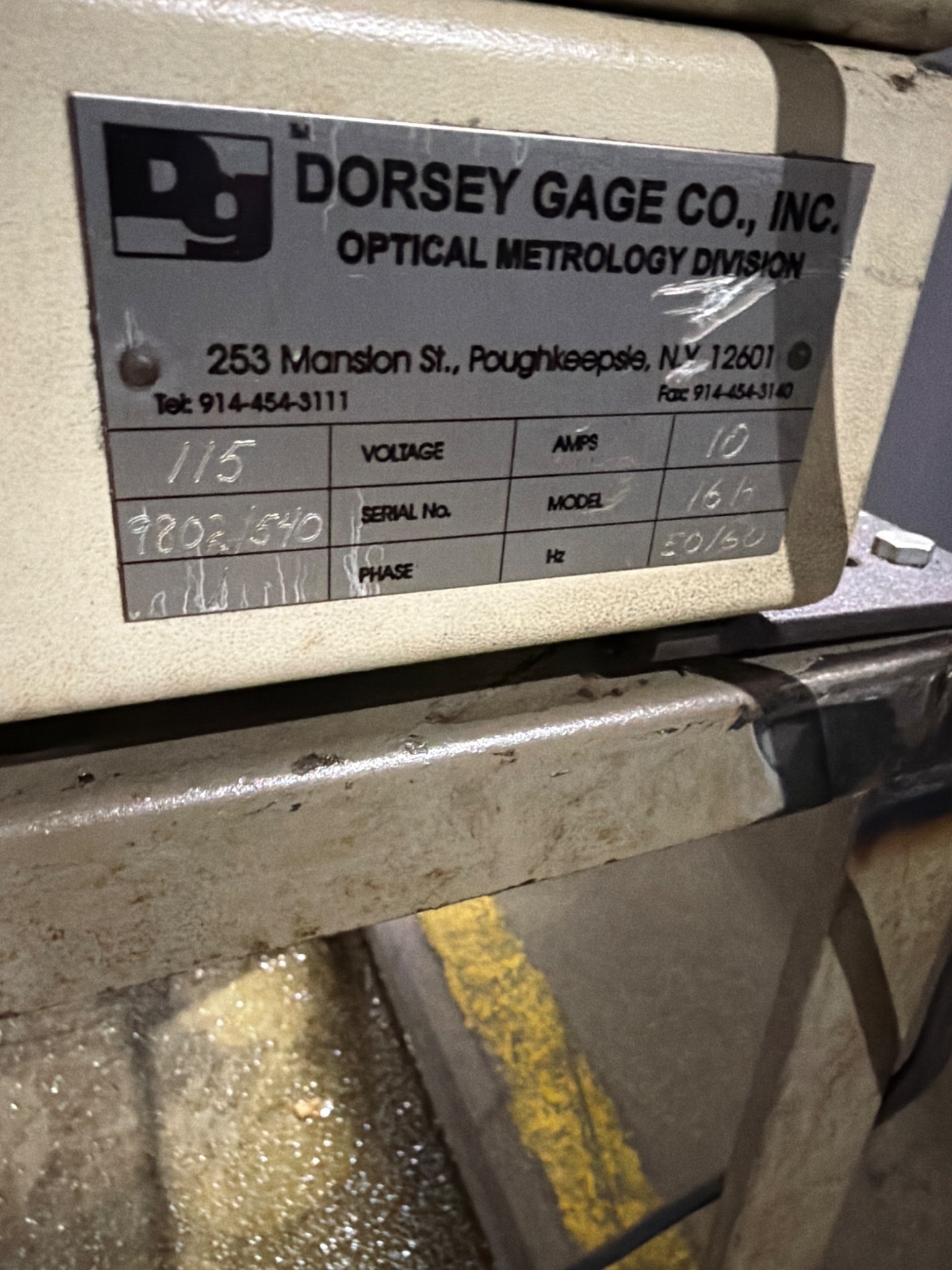DORSEY METROLOGY 16H Optical Comparator USED 6
