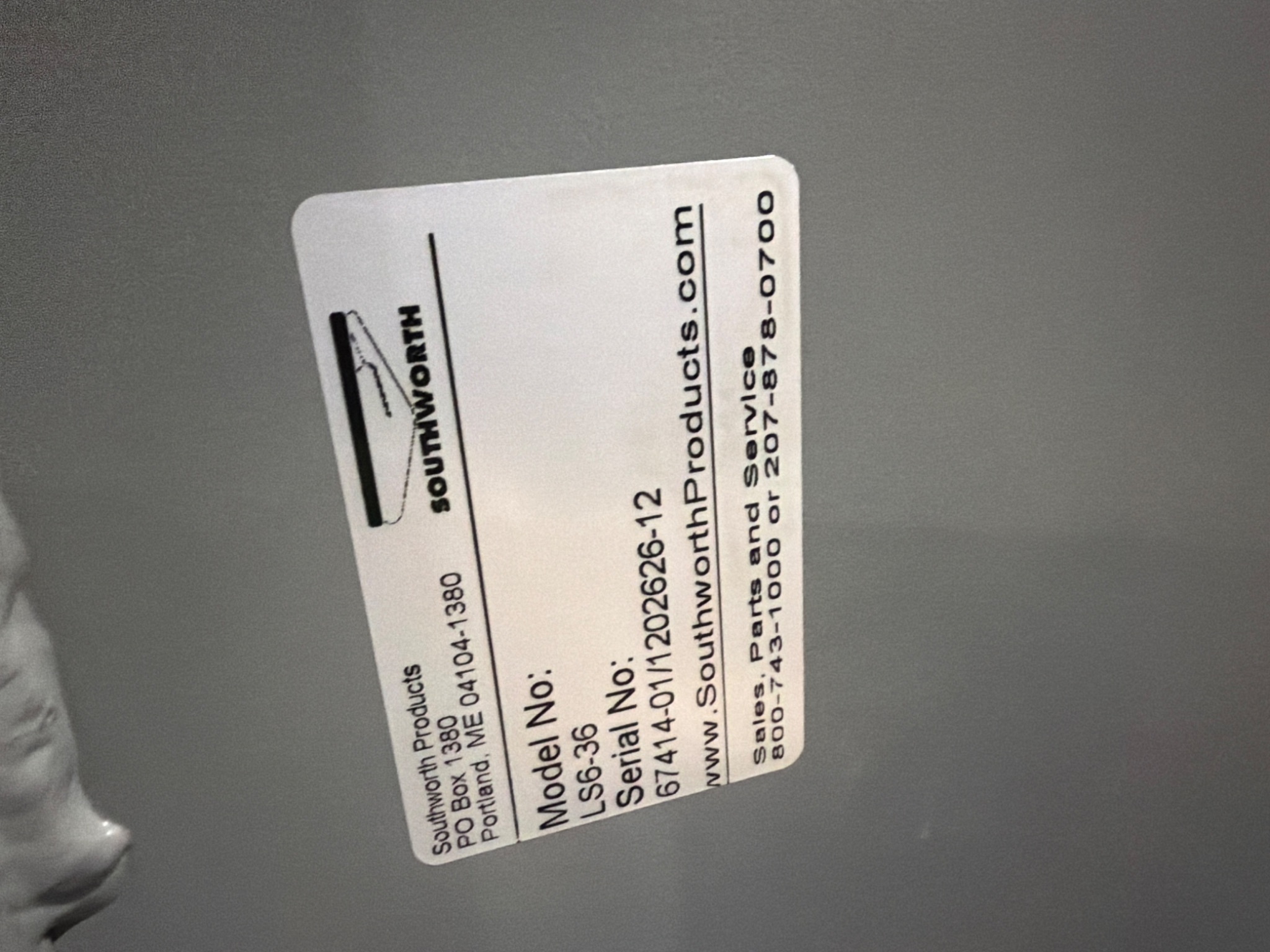 SOUTHWORTH LS6-36 Hydraulic Lift Table USED 4