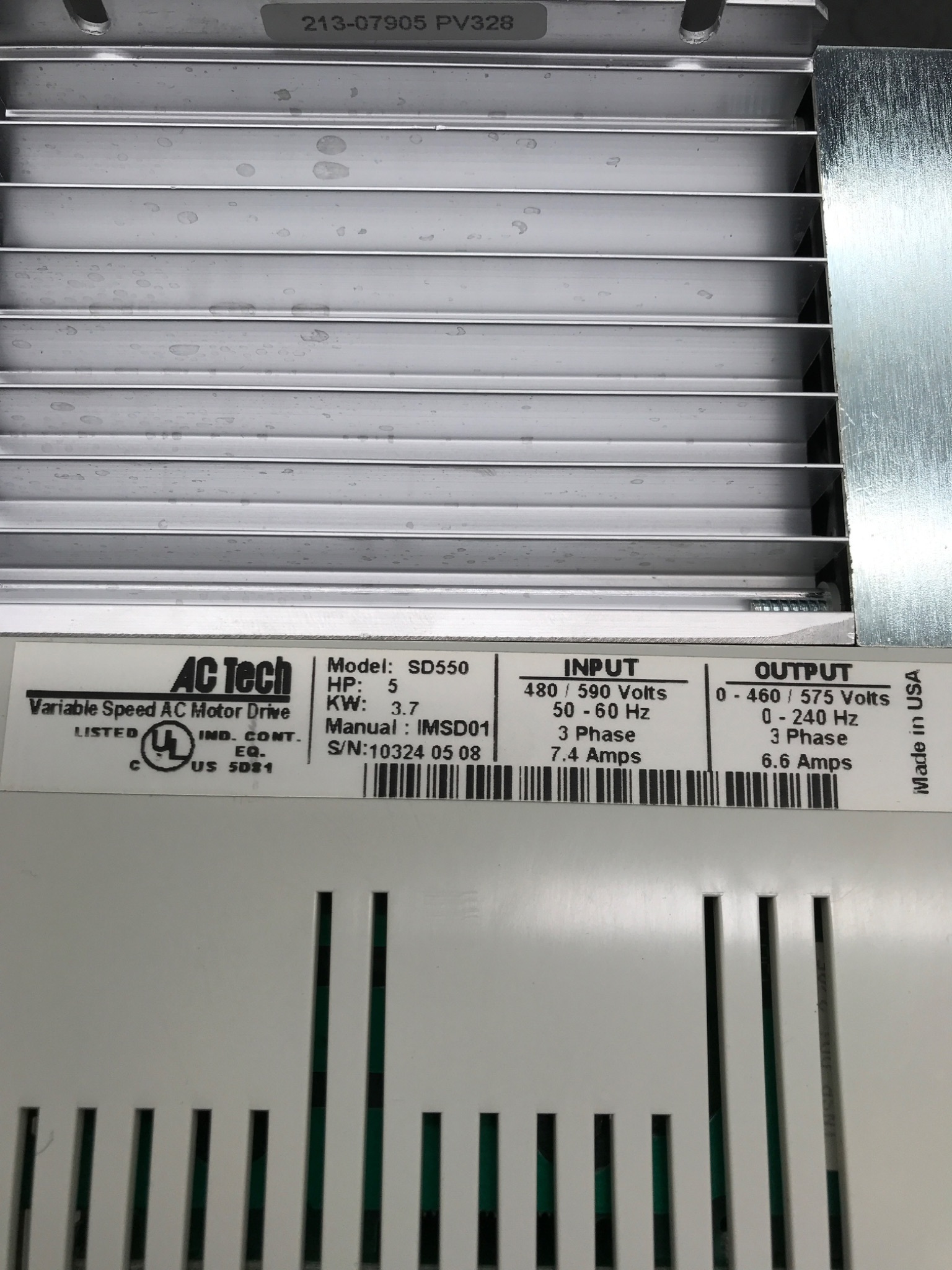 AC TECH SD550 Variable Frequency Drive 7.5HP 480V 3‑Phase USED 2