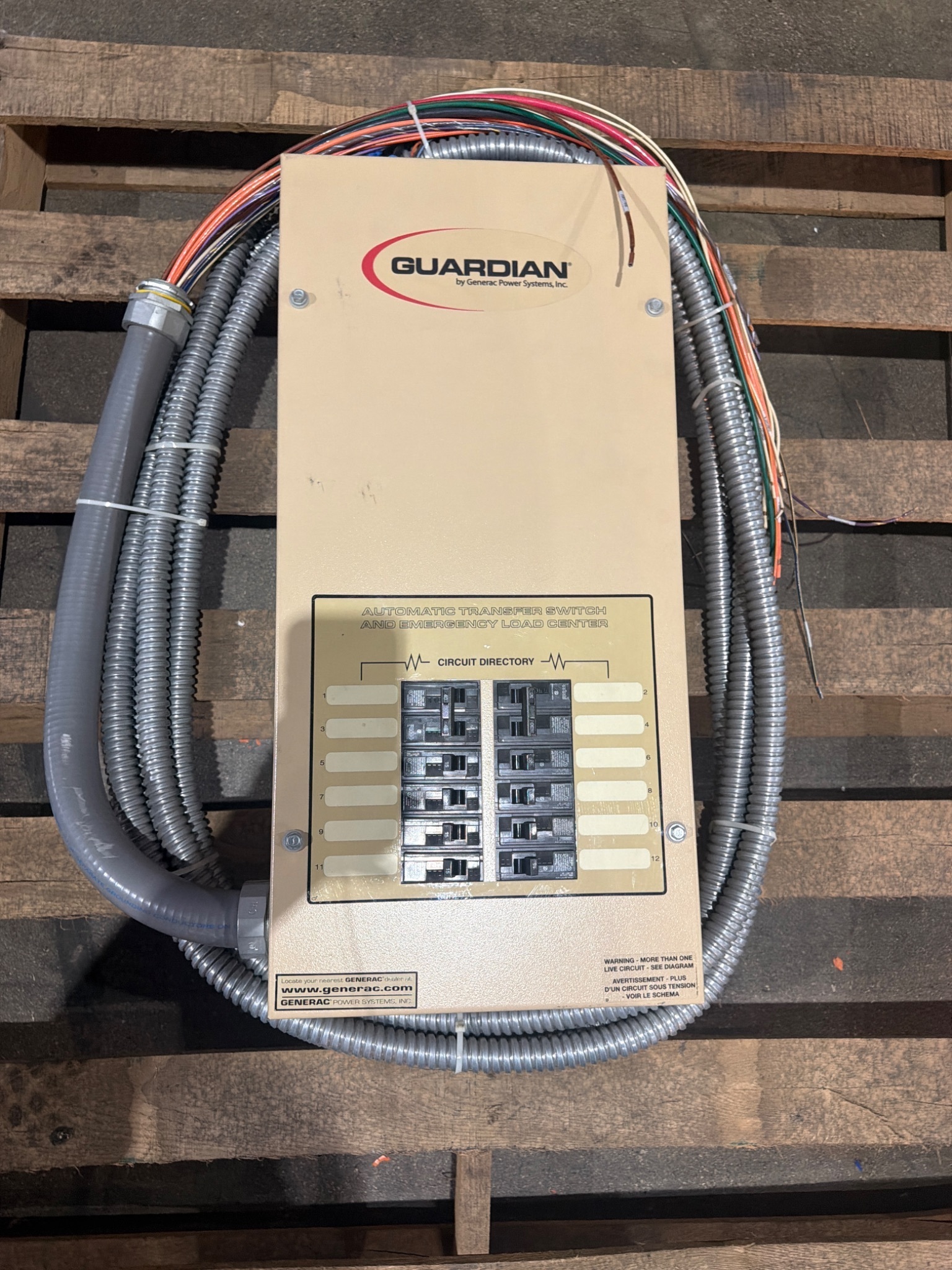 GENERAC GUARDIAN 100A Automatic Transfer Switch w/ Breaker Panel USED 4