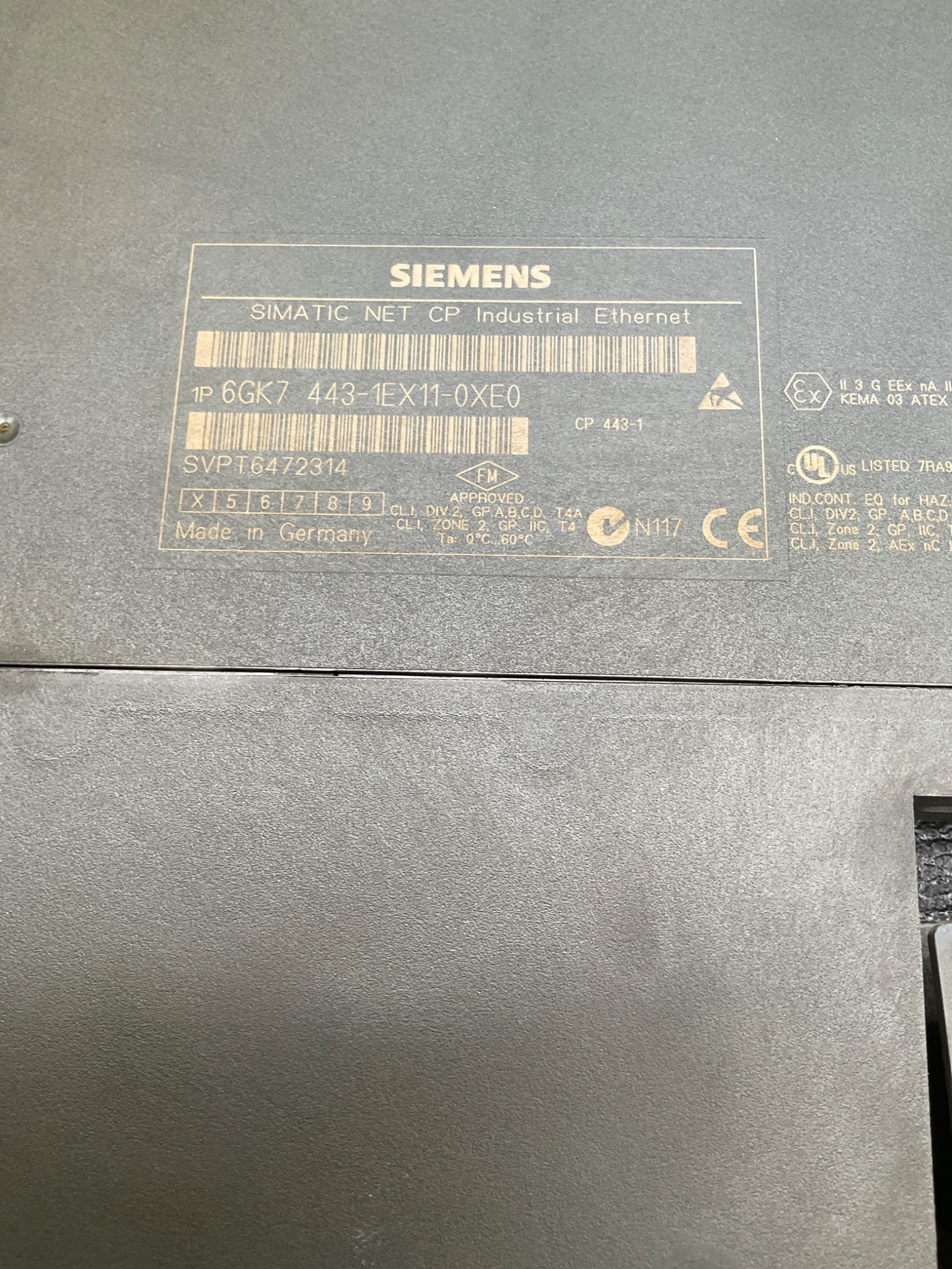SIEMENS 6GK7 443-1EX11-0XE0 CP 443-1 Ethernet Communication Processor USED 5