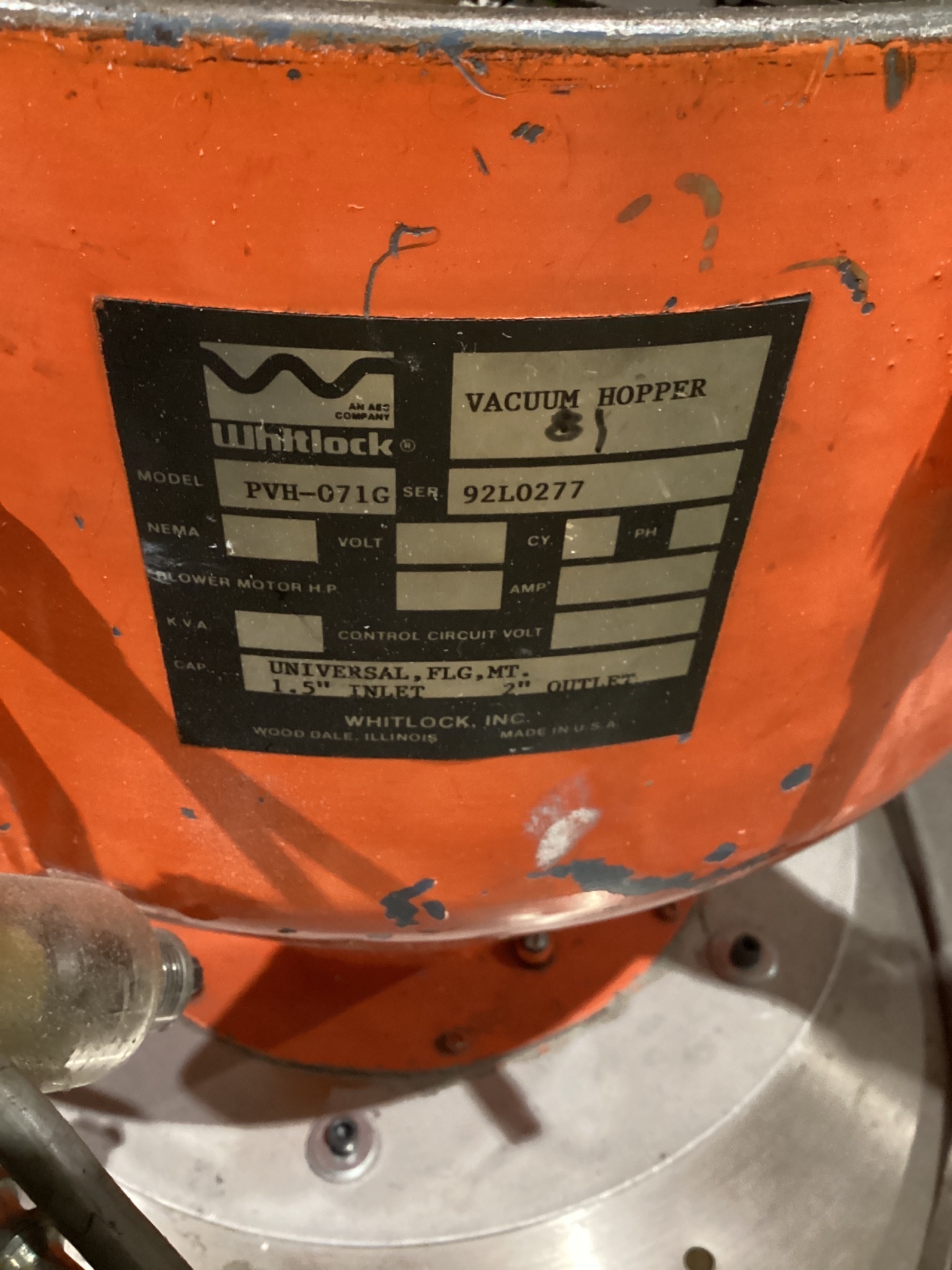 AEC WHITLOCK PVH-071G Vacuum Hopper Loader USED 4