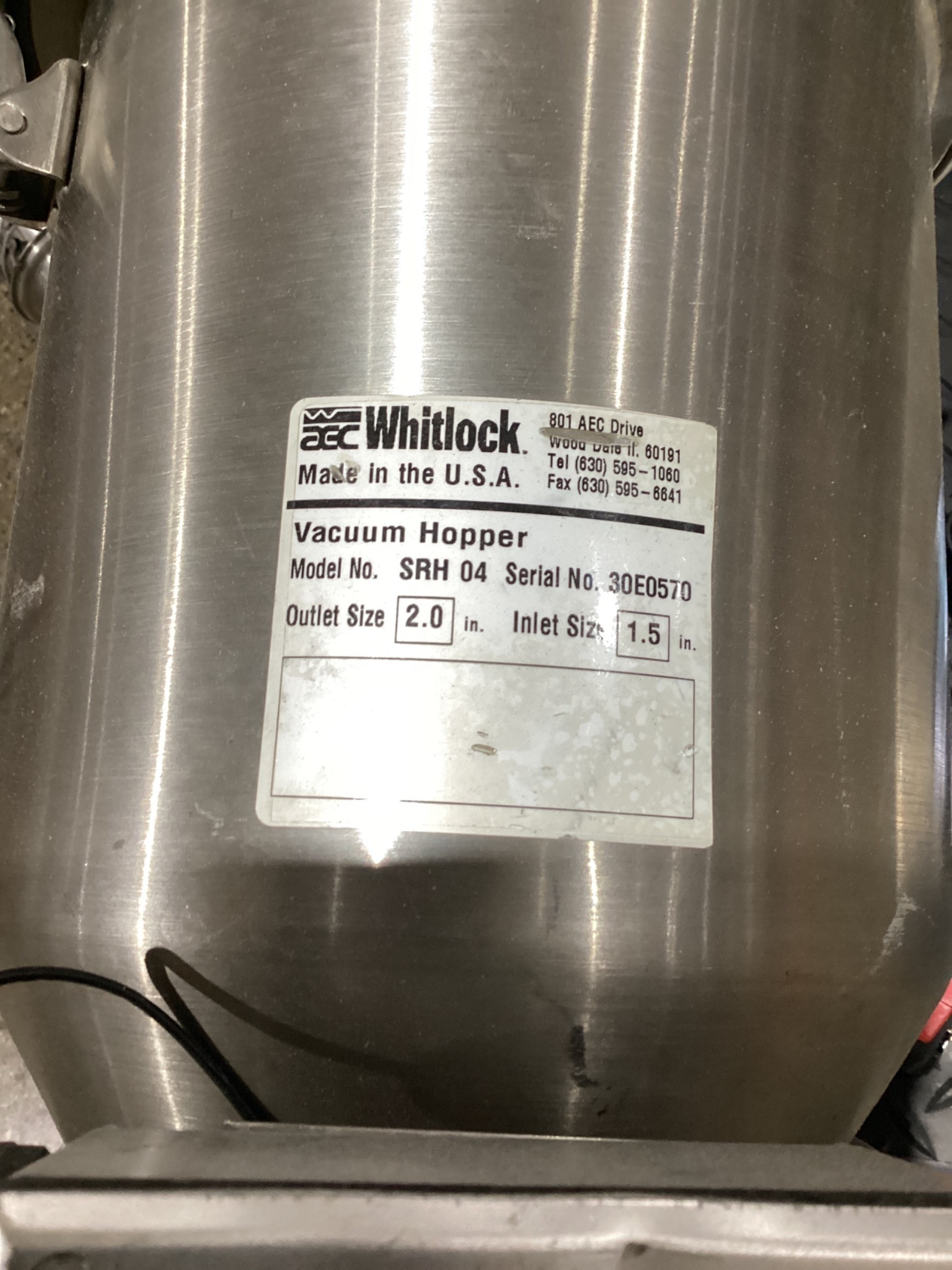 AEC WHITLOCK SRH-04 Vacuum Hopper USED 3