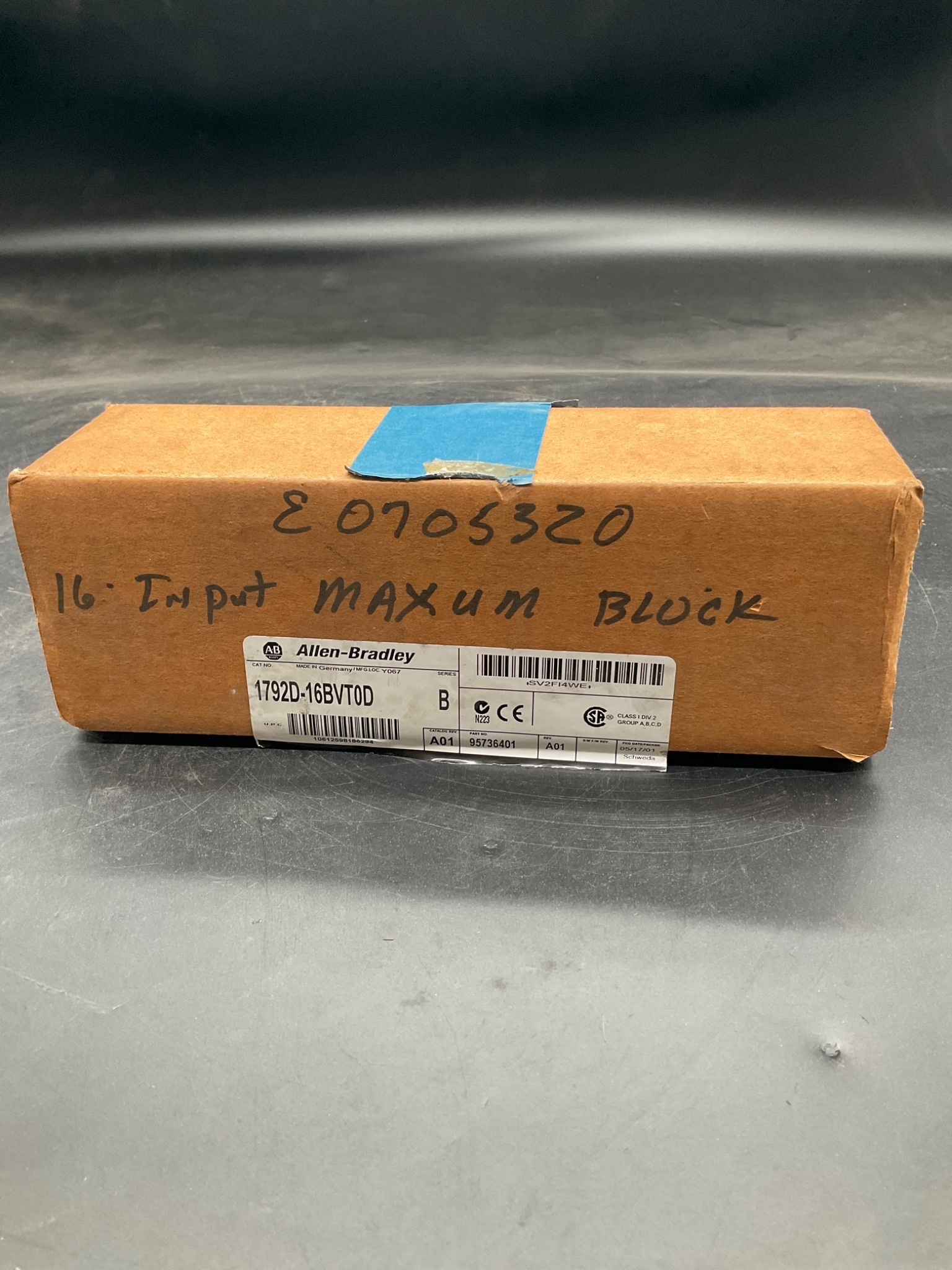 ALLEN BRADLEY 1792D-16BVT0D ArmorBlock 16-Point Input Module USED 1