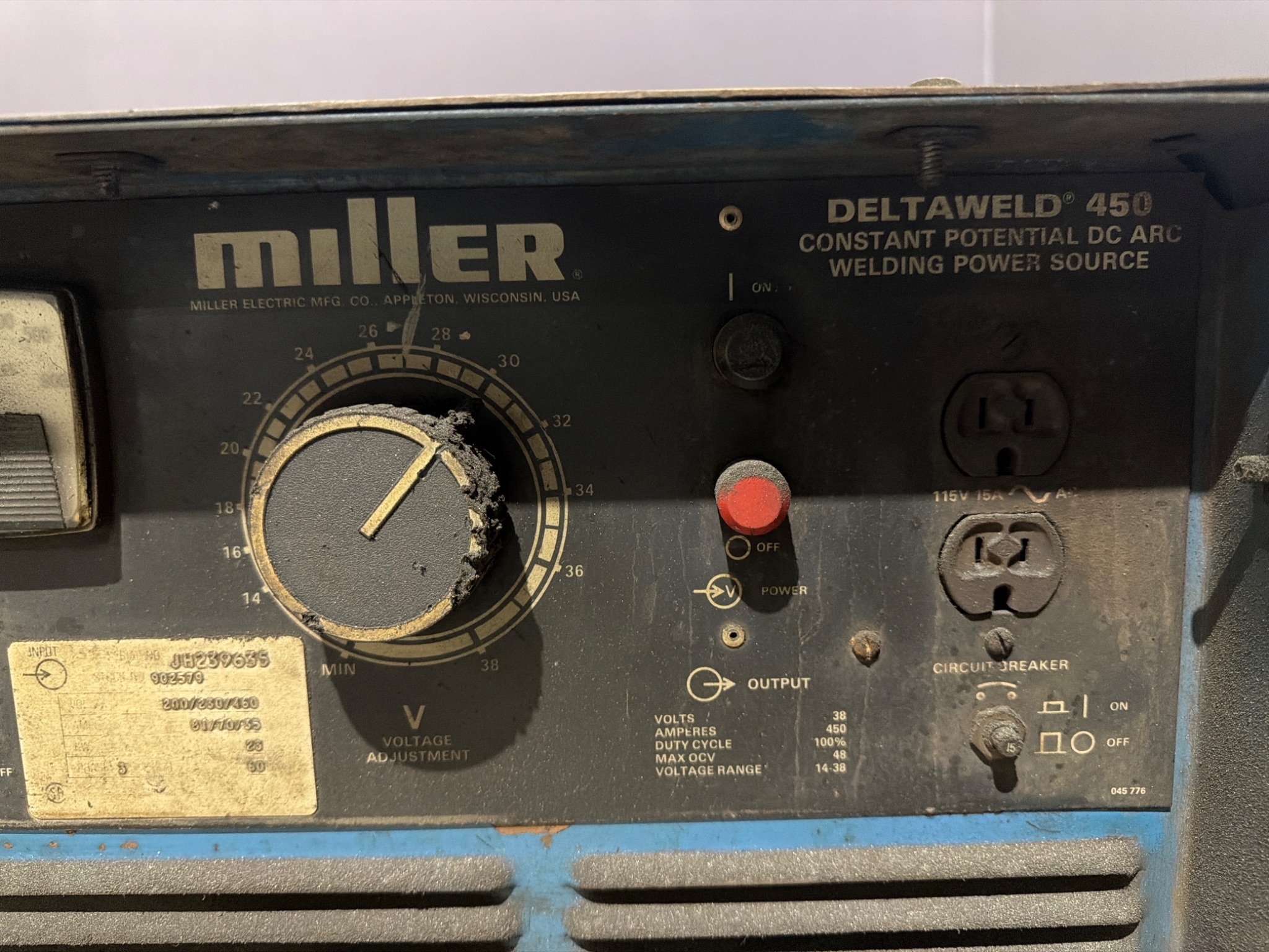 MILLER DELTAWELD 450 DC Welding Power Source USED 4