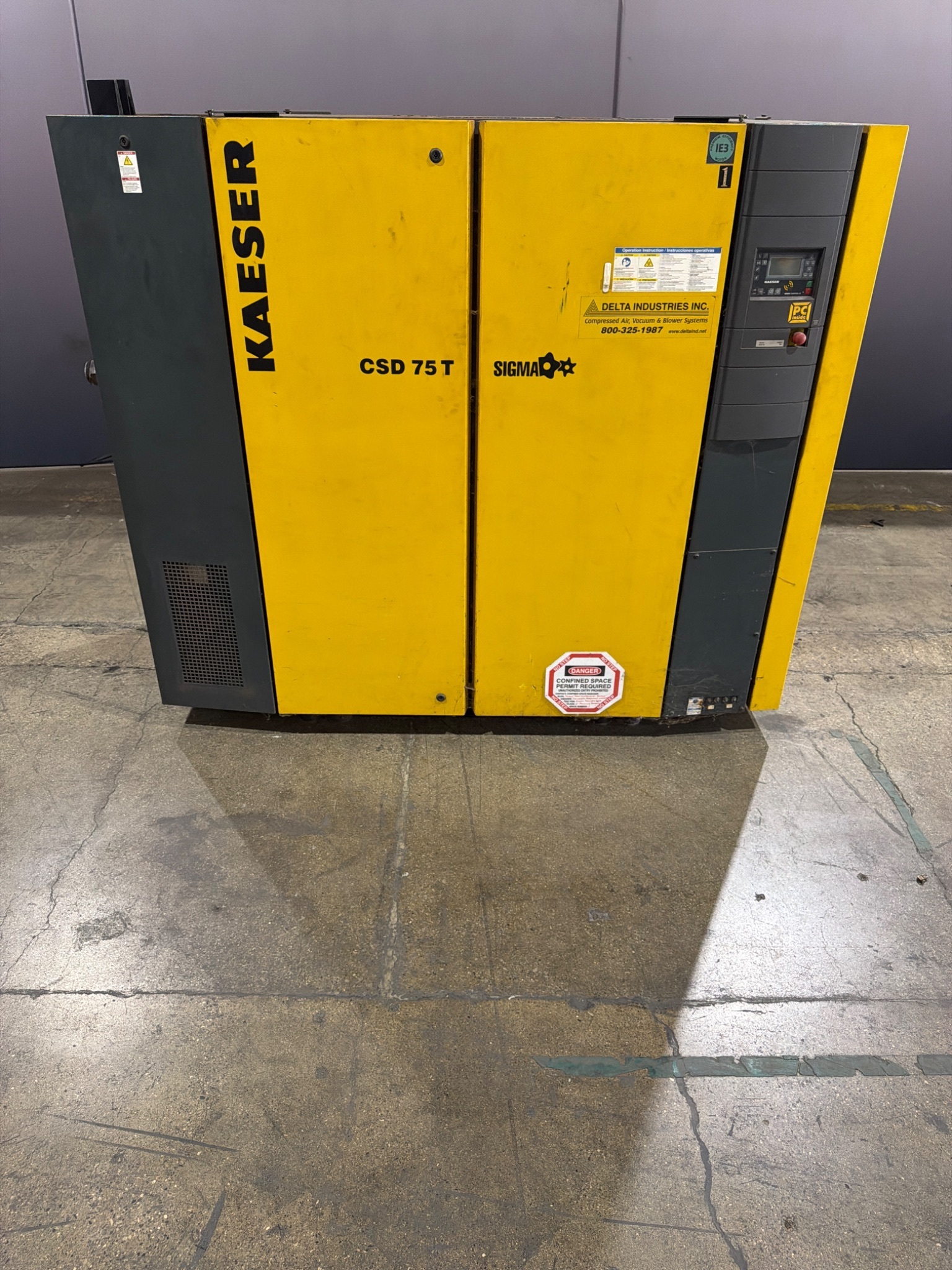 KAESER CSD 75 T Rotary Screw Air Compressor 75HP 345 CFM Sigma Control 2 USED 5