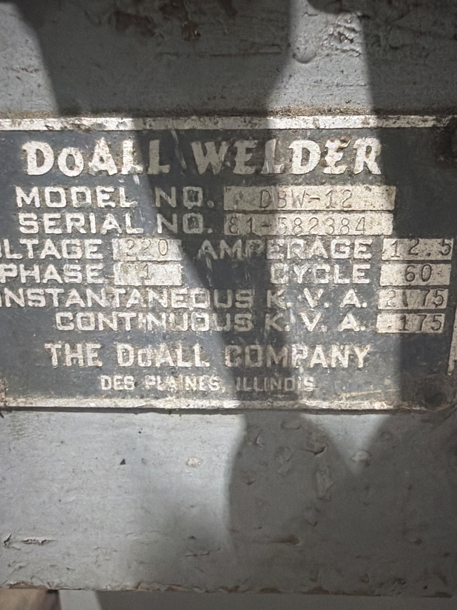 DOALL DBW-12 Vertical Band Saw 12" 200V 3PH USED 6
