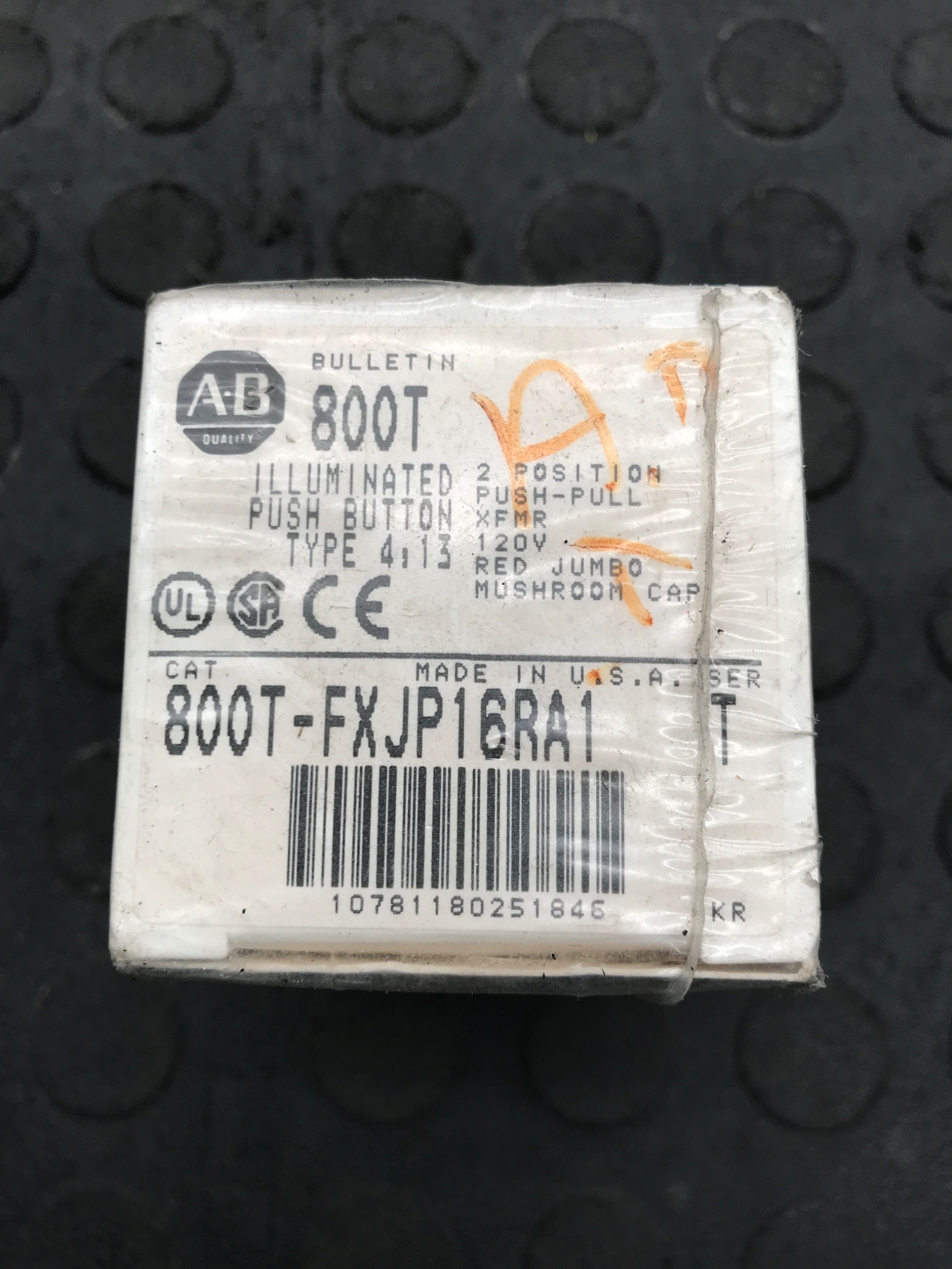 Allen‑Bradley 800T-FXJP16RA1 Illuminated Pushbutton Red Mushroom 120V NEW 1