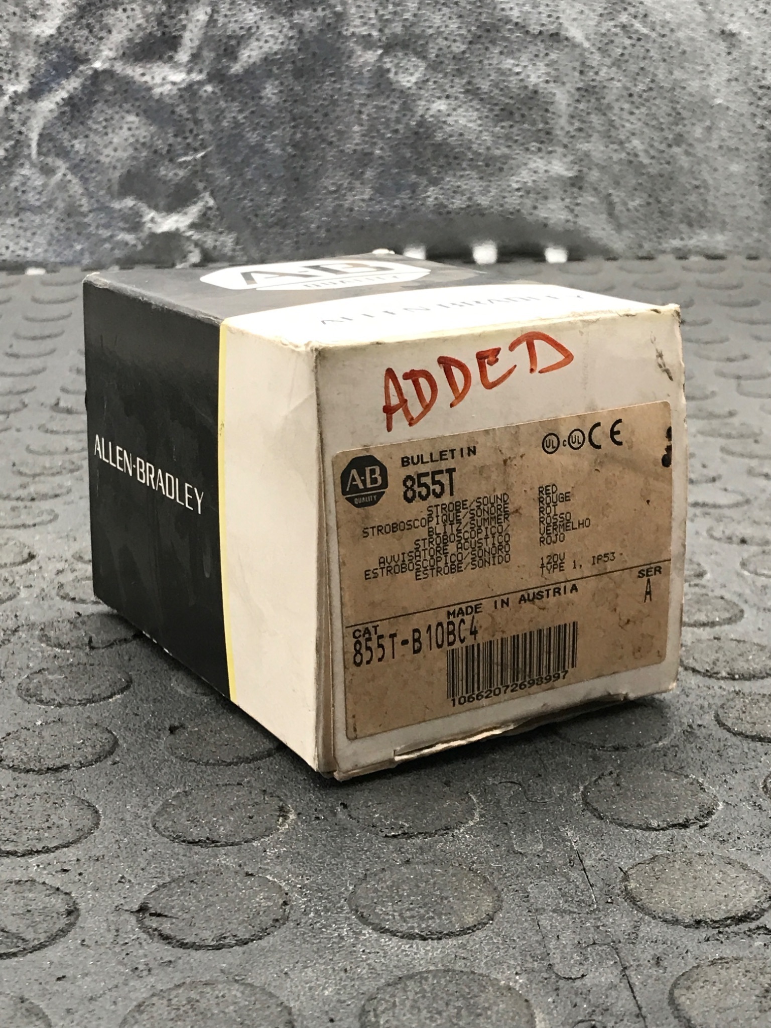 Allen‑Bradley 855T-B10BC4 Stack Light Strobe Audible Module 120VAC Red NEW 1