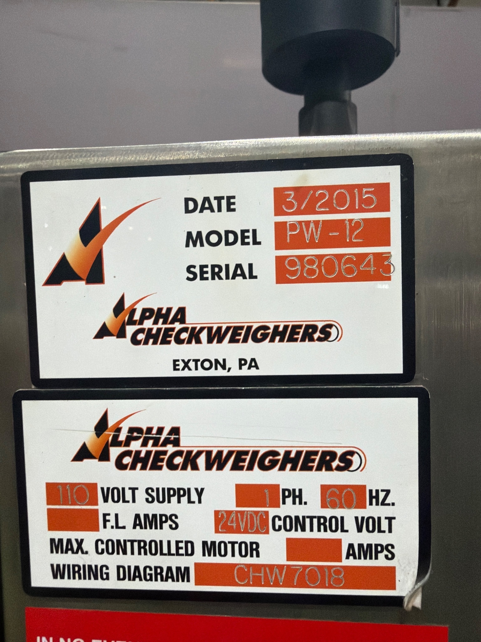 Alpha Checkweighers PW-12 Conveyor Checkweigher System Stainless Inline USED 6