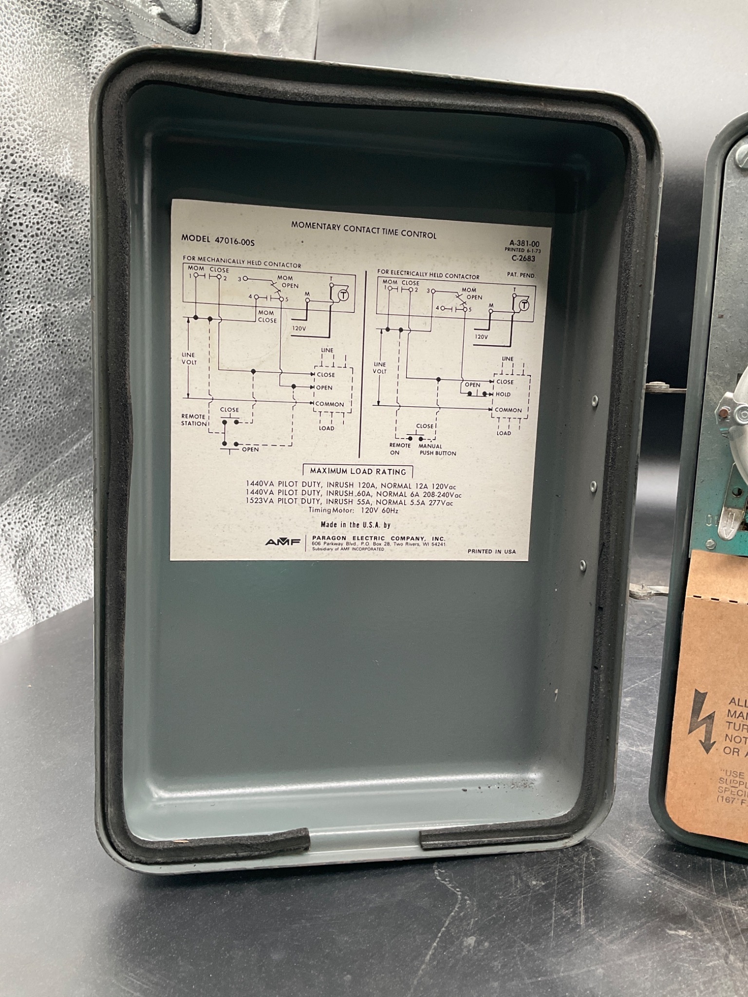 AMF 47016‑00S Momentary Contact Time Control USED 1