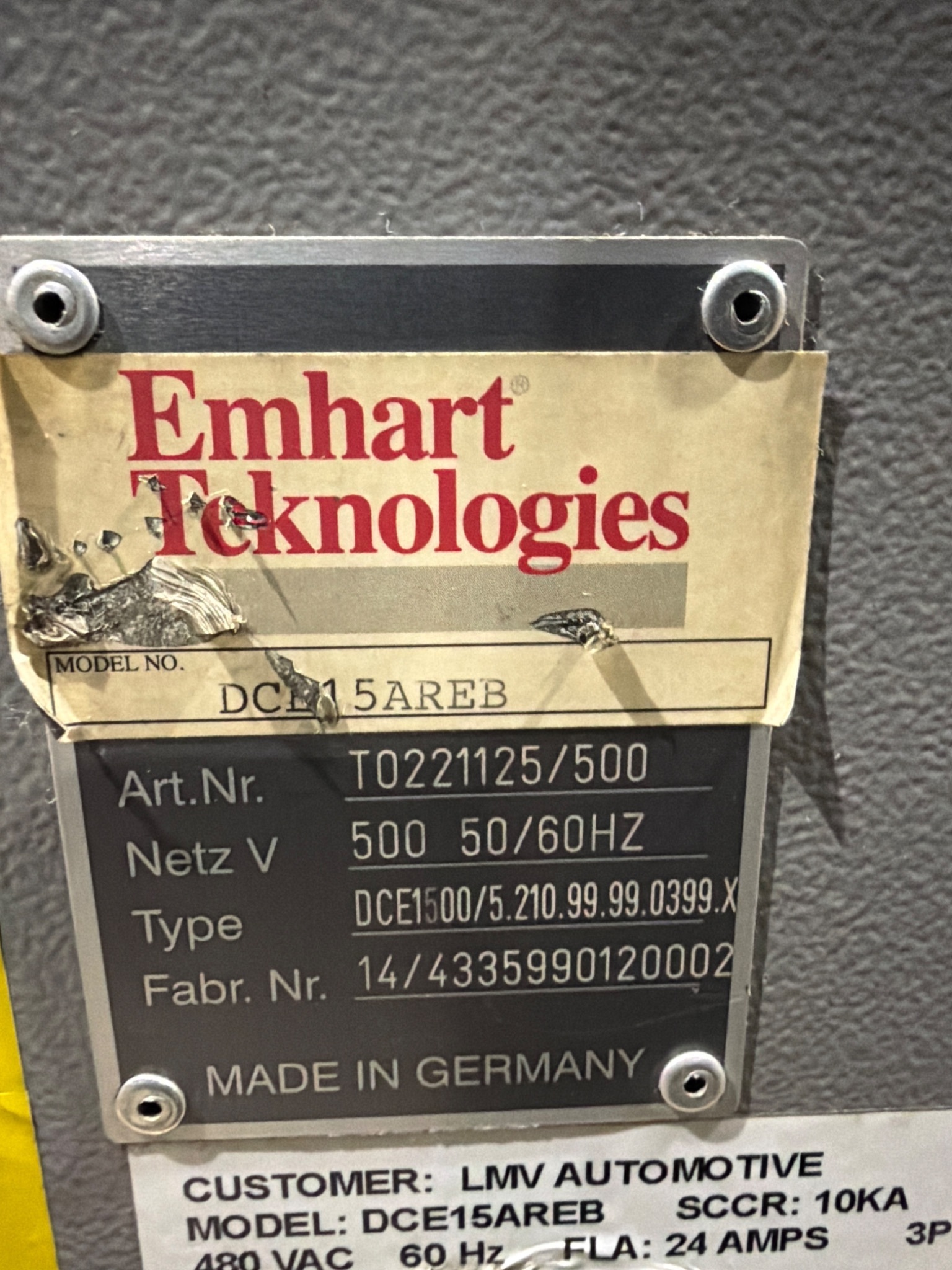 EMHART DCE15AREB Stud Welder Inverter USED 3