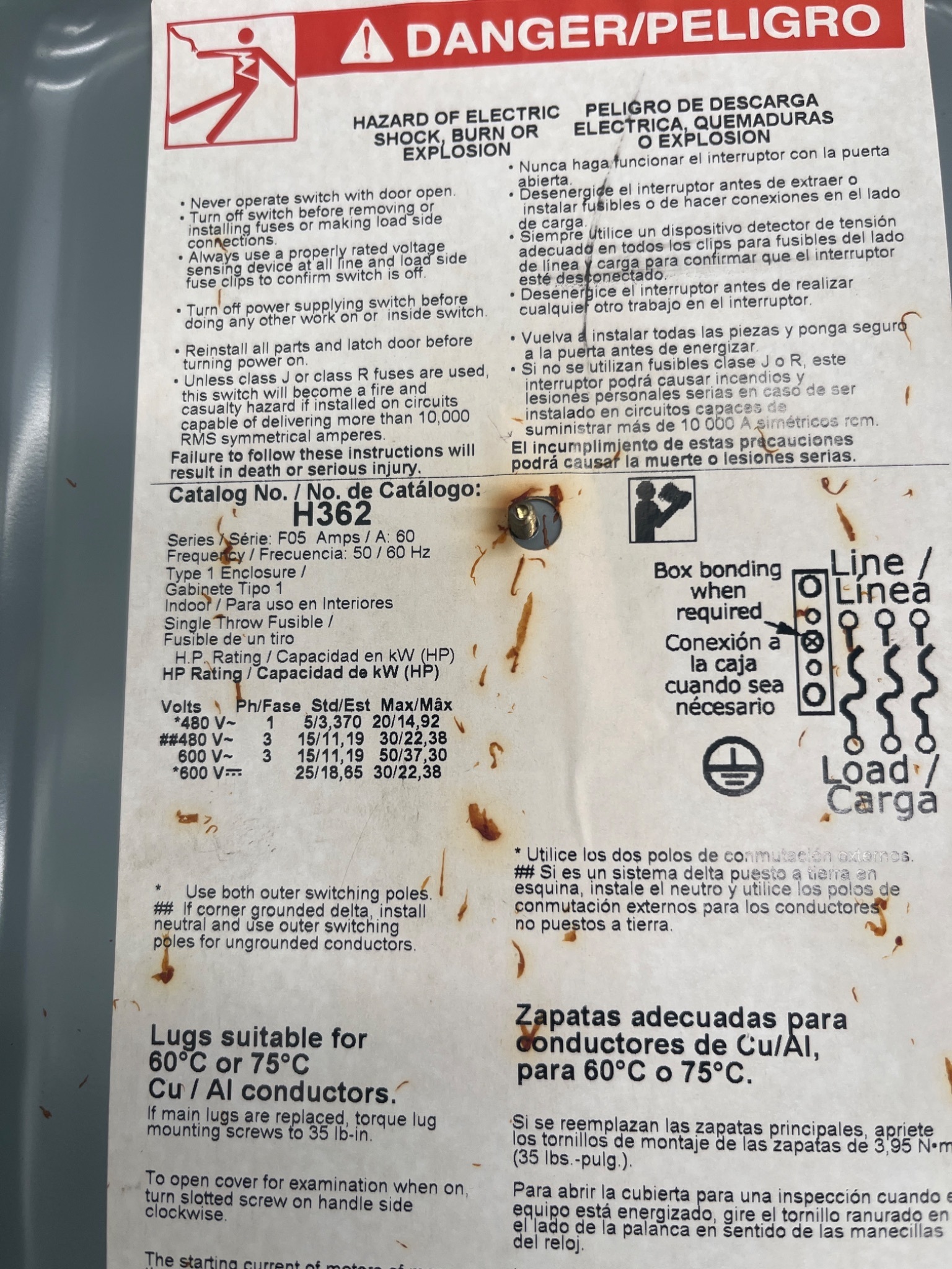 SQUARE D H362 Heavy Duty Safety Switch USED 6