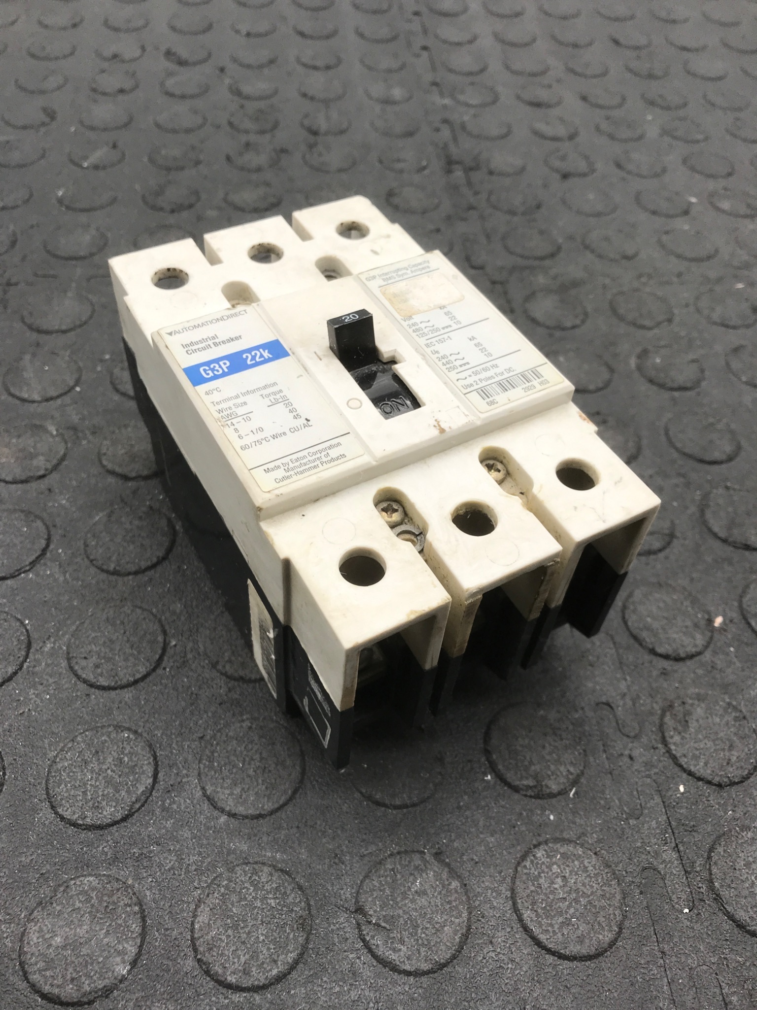 AutomationDirect G3P 22K Molded Case Circuit Breaker USED 0