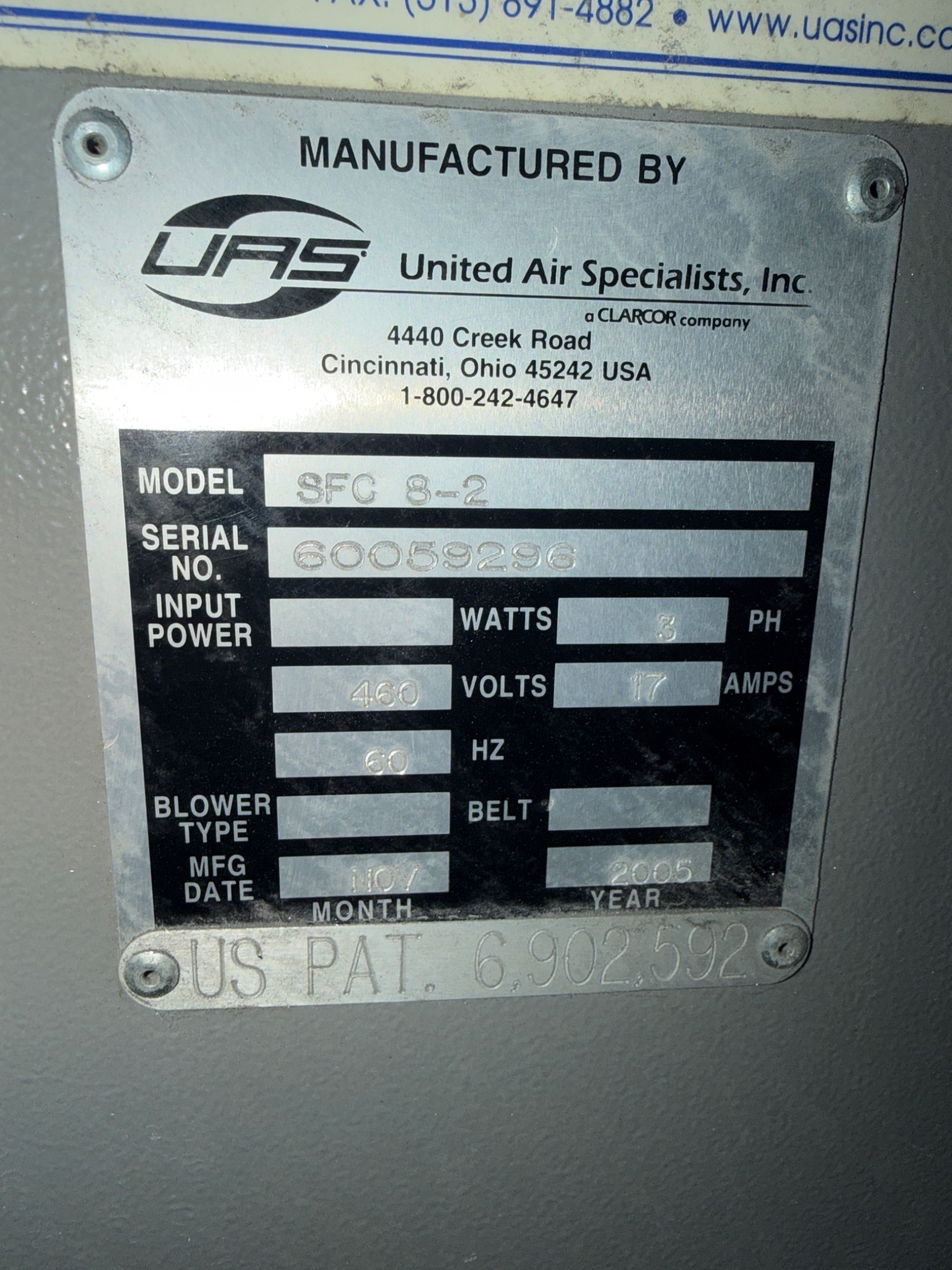 UNITED AIR SPECIALISTS SFC‑8‑2 Dust‑Hog Dust Collector USED 7