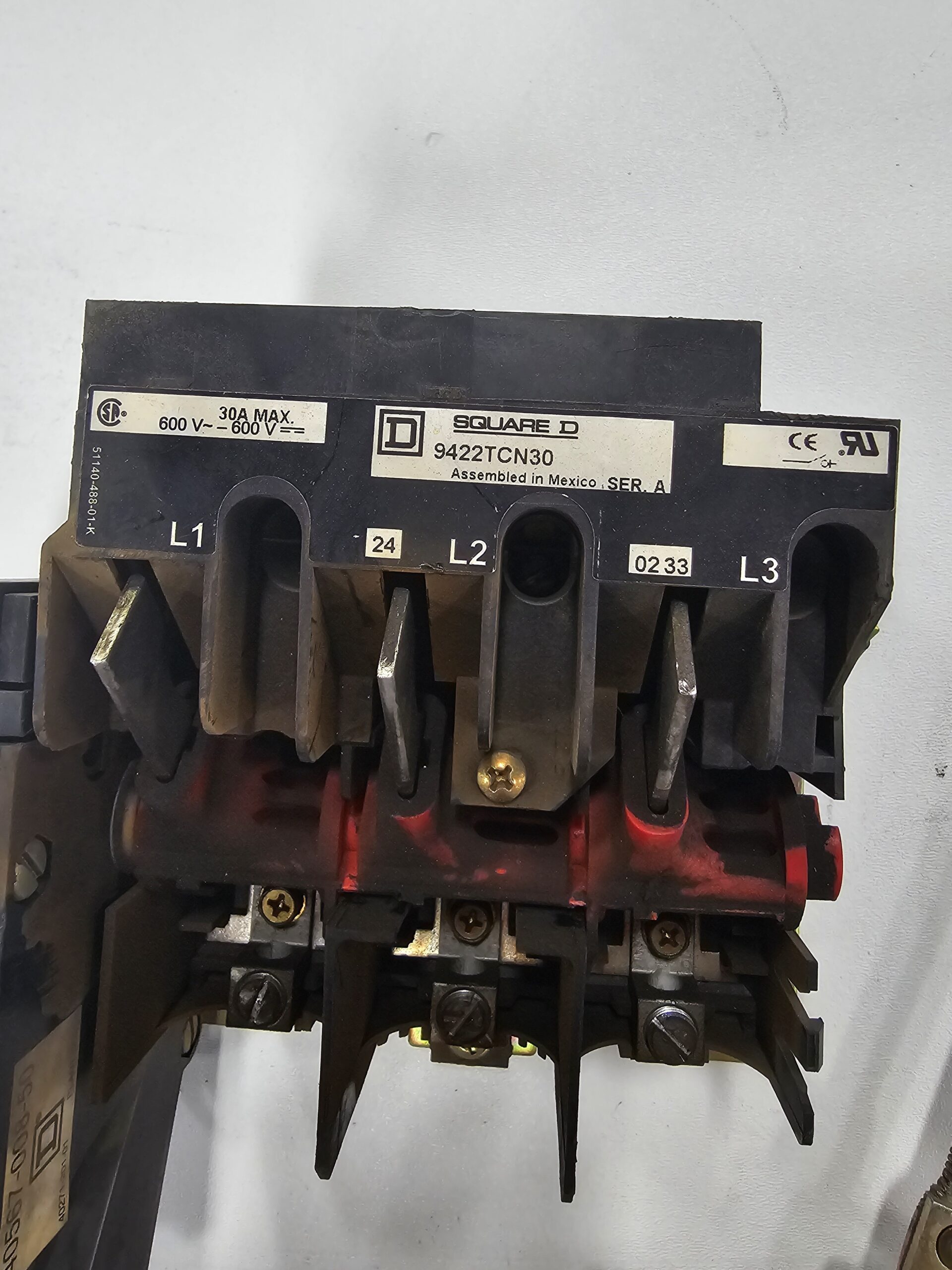 SQUARE D 9422TCN30 Disconnect Switch 30A 600V 3 Pole USED 1