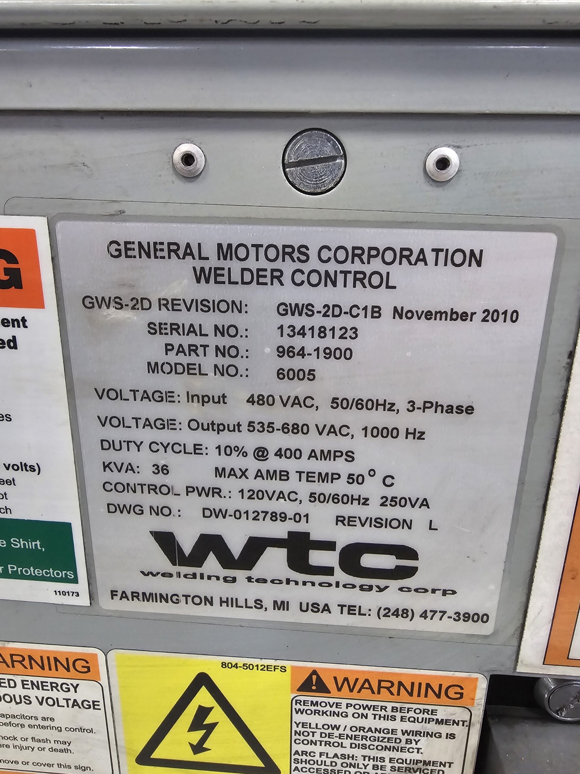WTC MedWeld 6005 MFDC Welding Controller USED 1