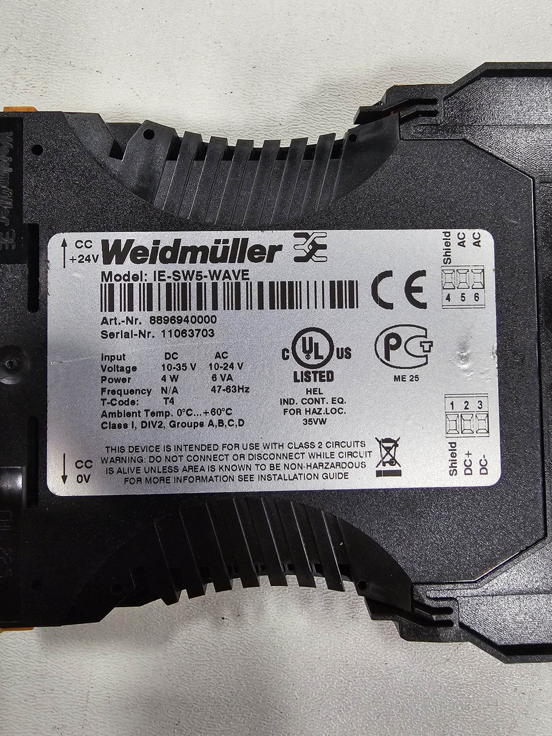 Weidmüller IE-SW5-WAVE Industrial Ethernet Switch USED 2