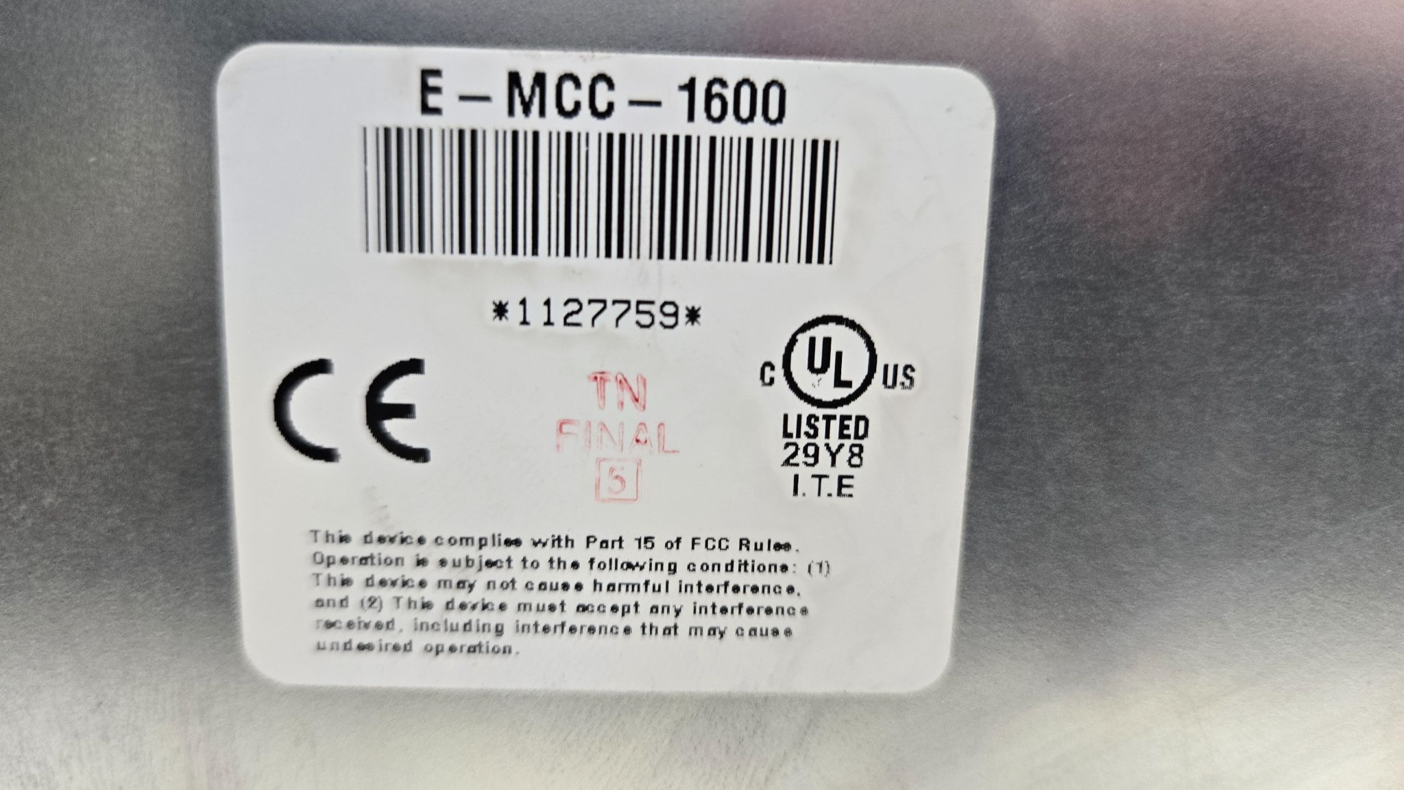 TRANSITION NETWORKS E-MCC-1600 Media Converter Chassis USED 2
