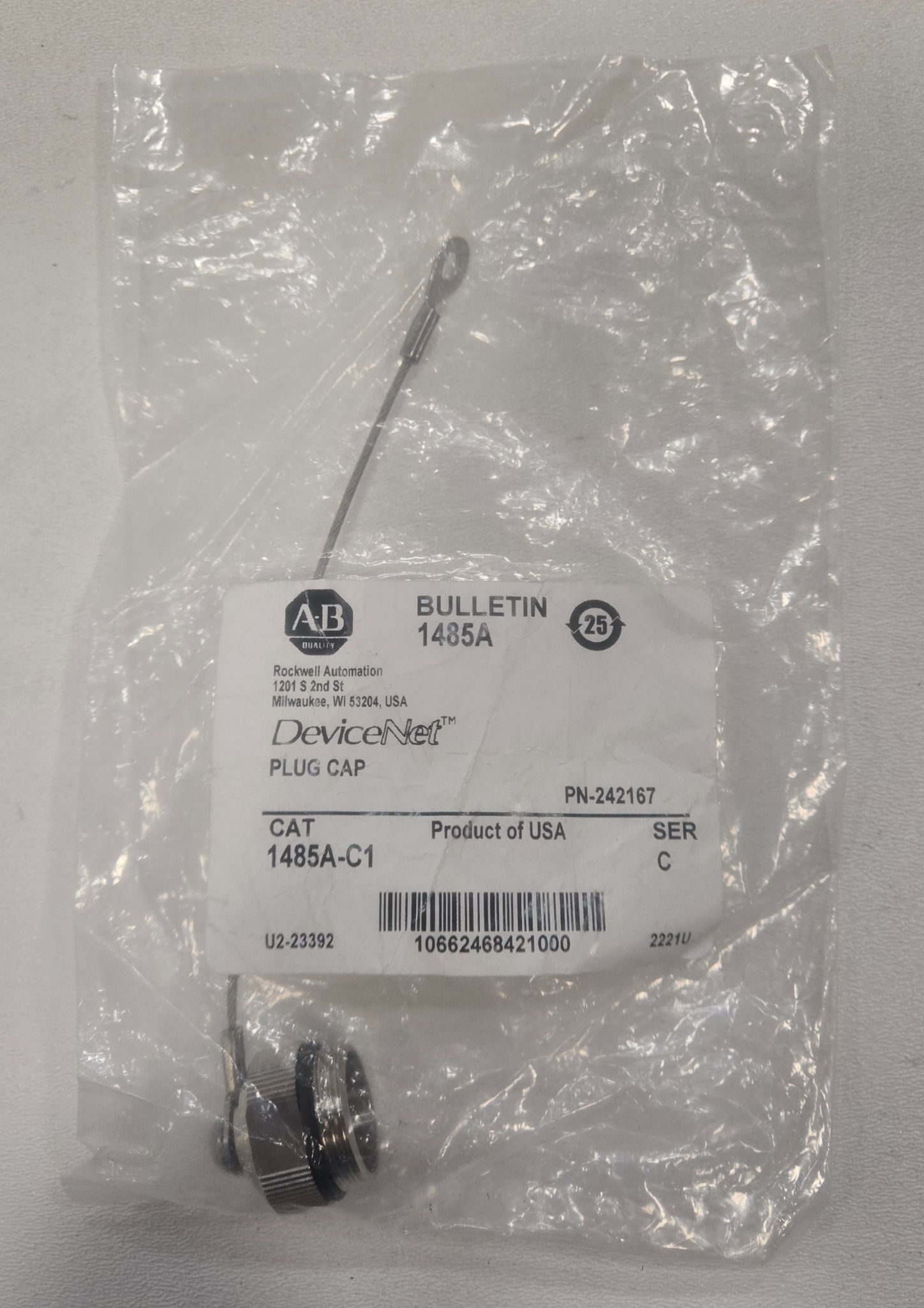ALLEN BRADLEY 1485A-C1 DeviceNet Plug Cap NEW 0