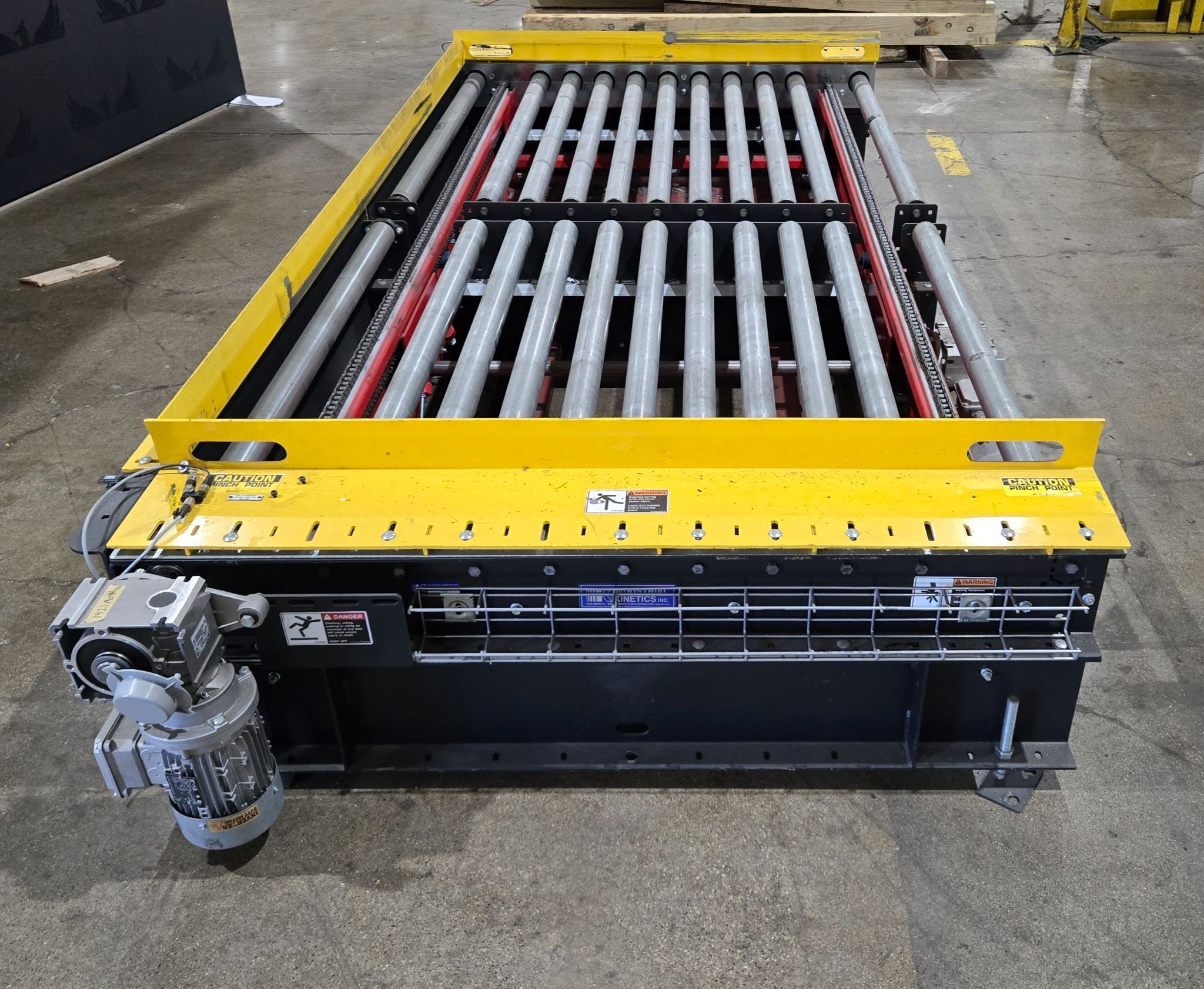 INDUSTRIAL KINETICS Transfer / Indexing Roller Conveyor 50.5" x 58" USED 2