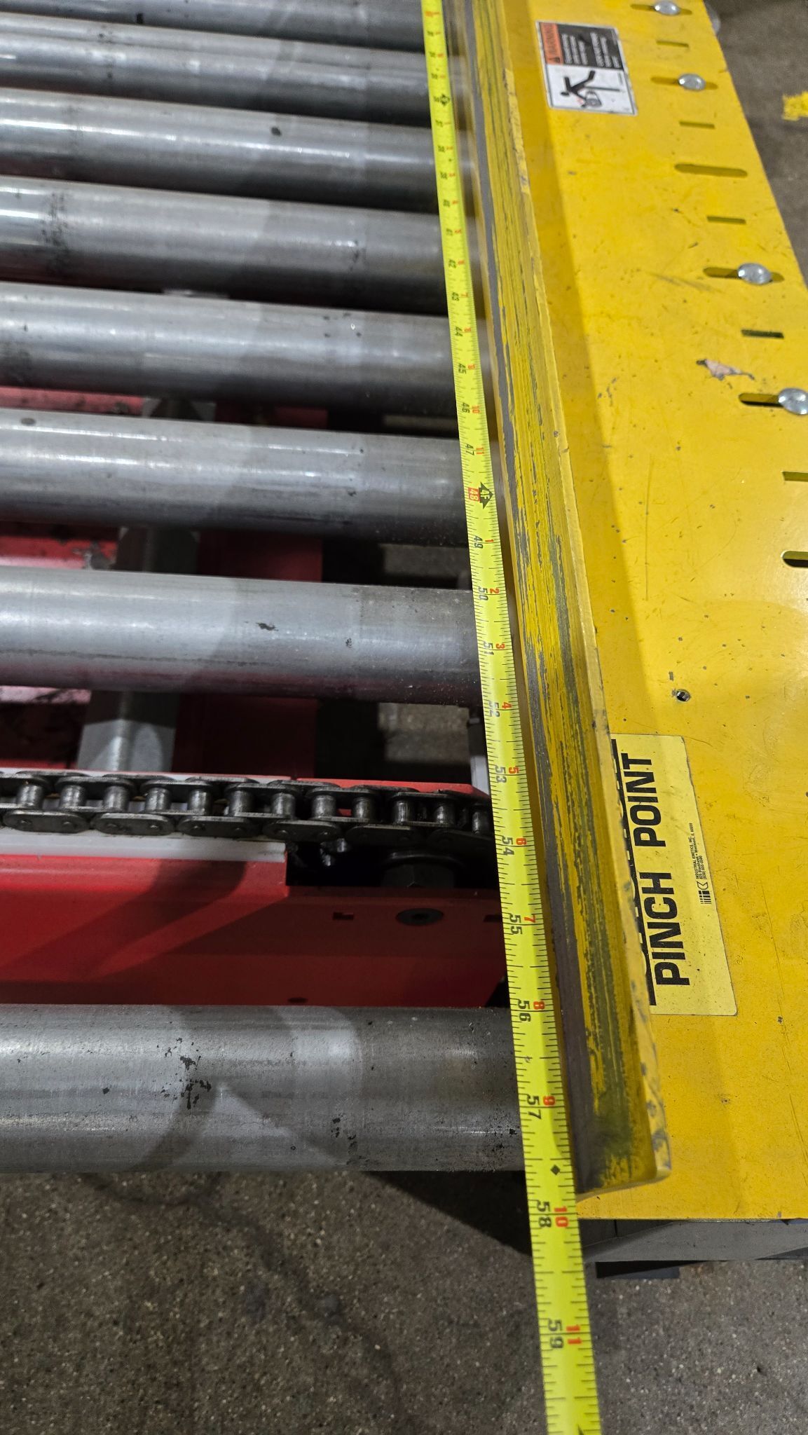 INDUSTRIAL KINETICS Transfer / Indexing Roller Conveyor 50.5" x 58" USED 3