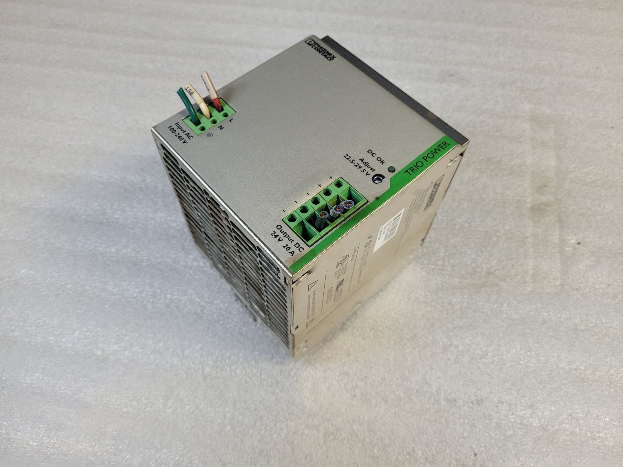 PHOENIX CONTACT TRIO-PS/1AC/24DC/20 Power Supply 24V 20A USED 0