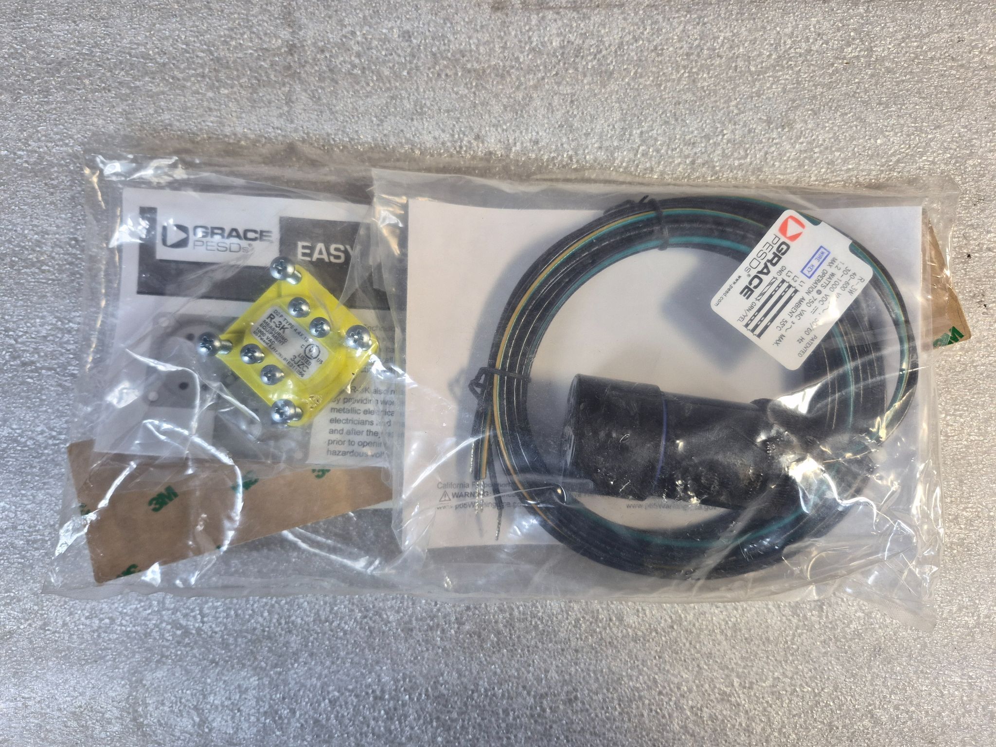 GRACE R-3KW-LCF Pass-Thru Voltage Indicator w/ R-3K & Vertical Label NEW 0