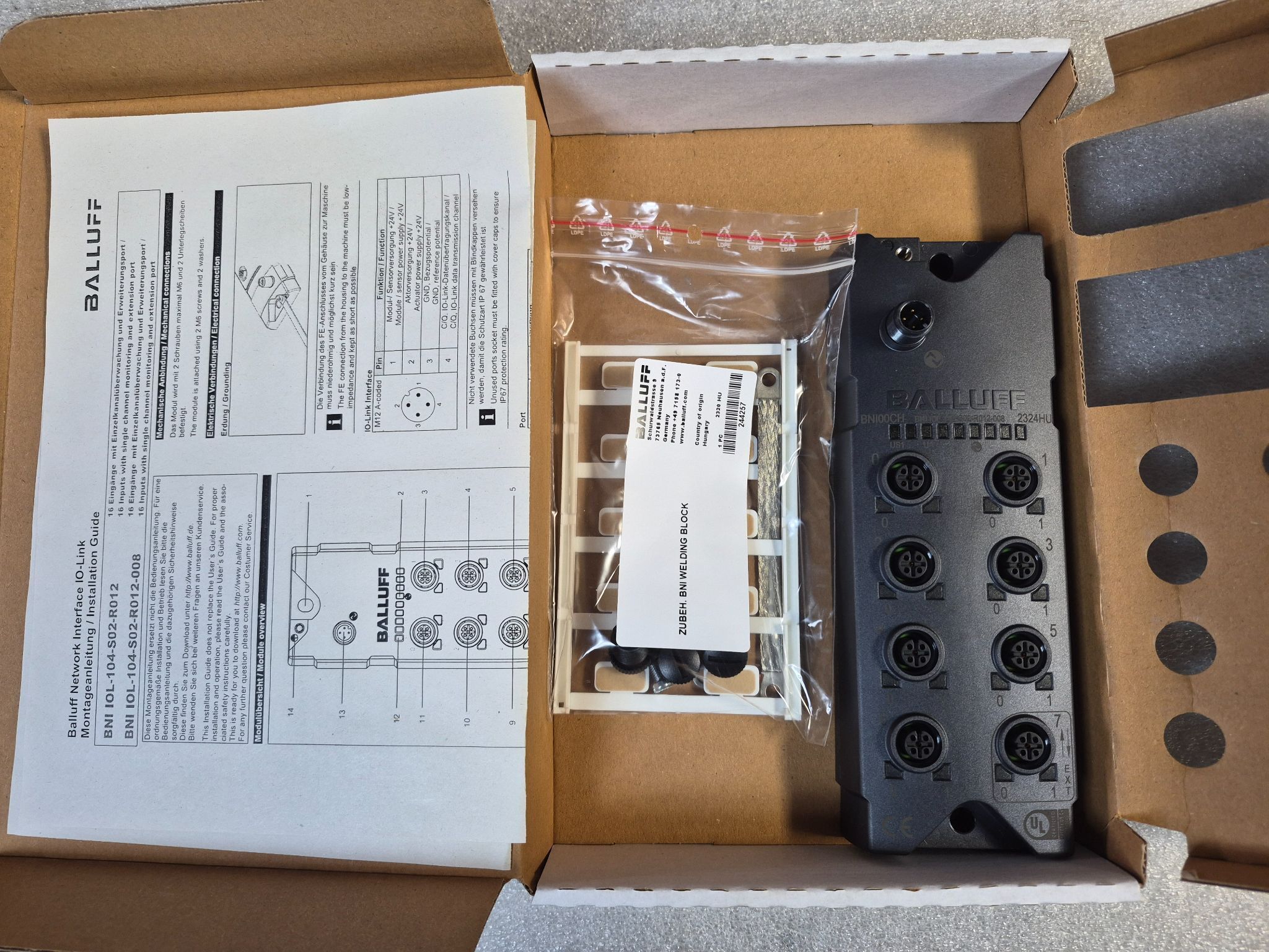 Balluff BNI IOL-104-S02-R012-008 IO-Link I/O Module BNI00CH NEW 1