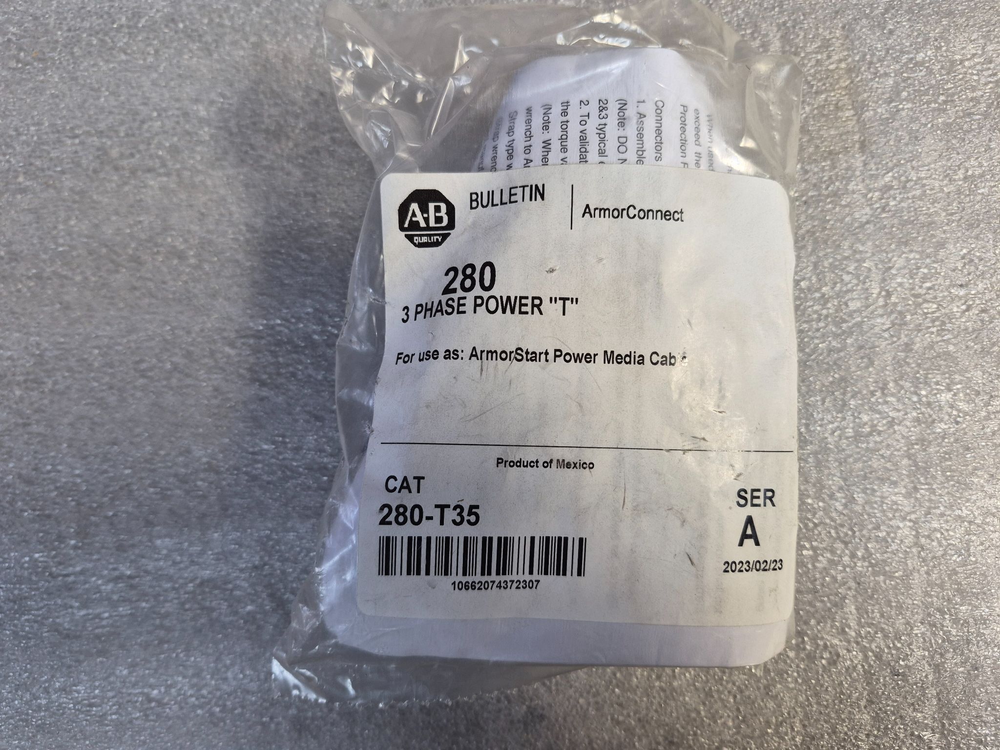 ALLEN BRADLEY 280-T35 ArmorConnect 3 Phase Power T Connector NEW 0