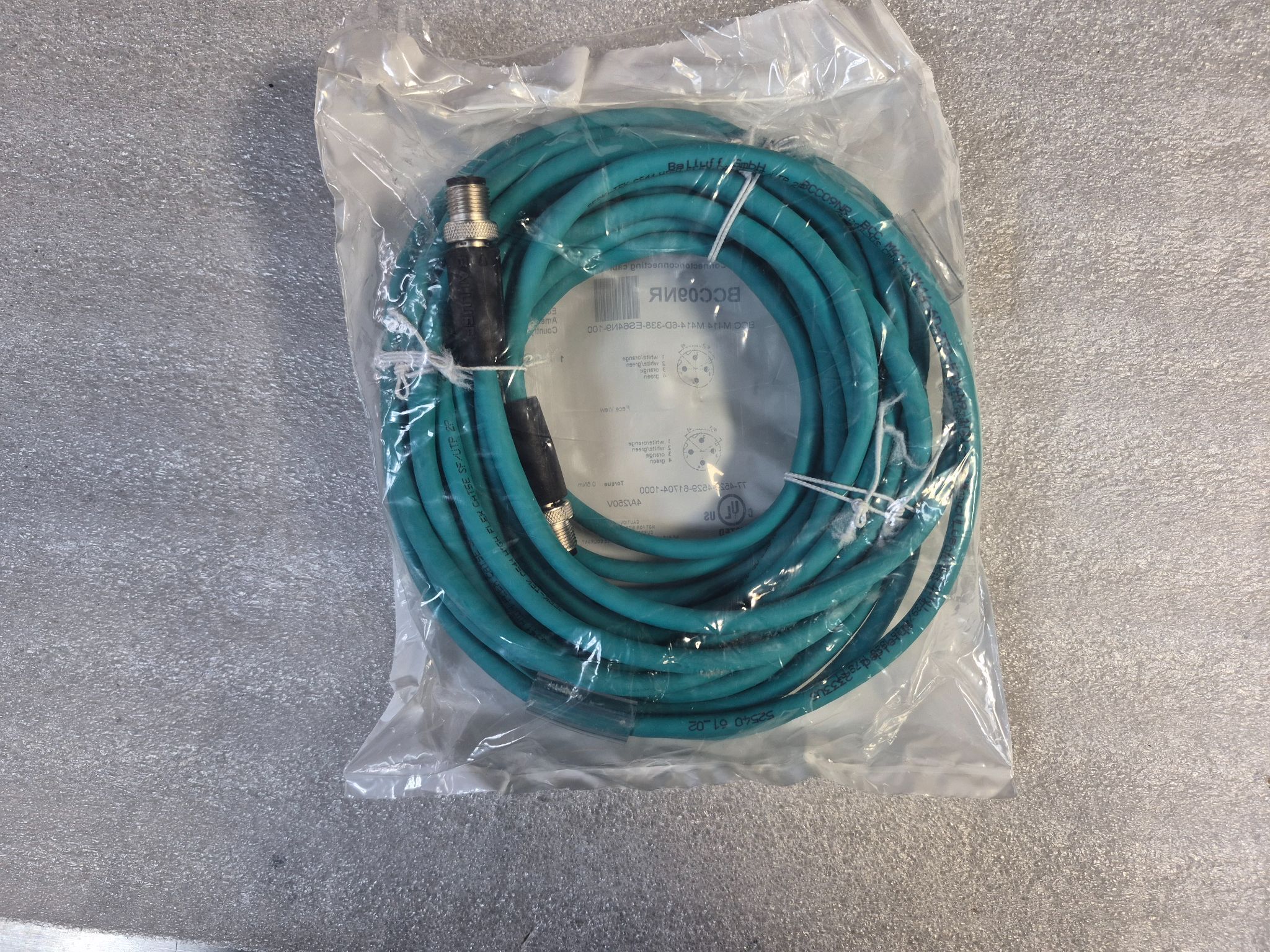 Balluff BCC M414-M414-6D-338-ES64N9-100 M12 4 Pin Cordset 10m NEW 1