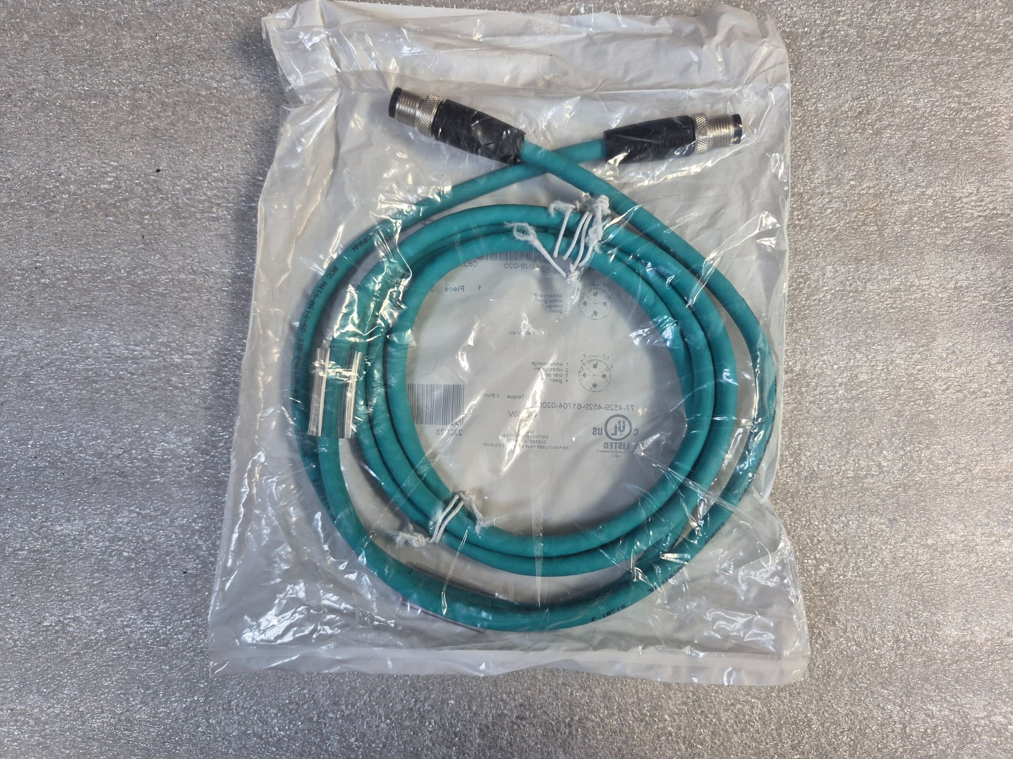BALLUFF BCC M414-M414-6D-338-ES64N9-020 Double-Ended 4-Pin Cordset Cable 2m NEW 1