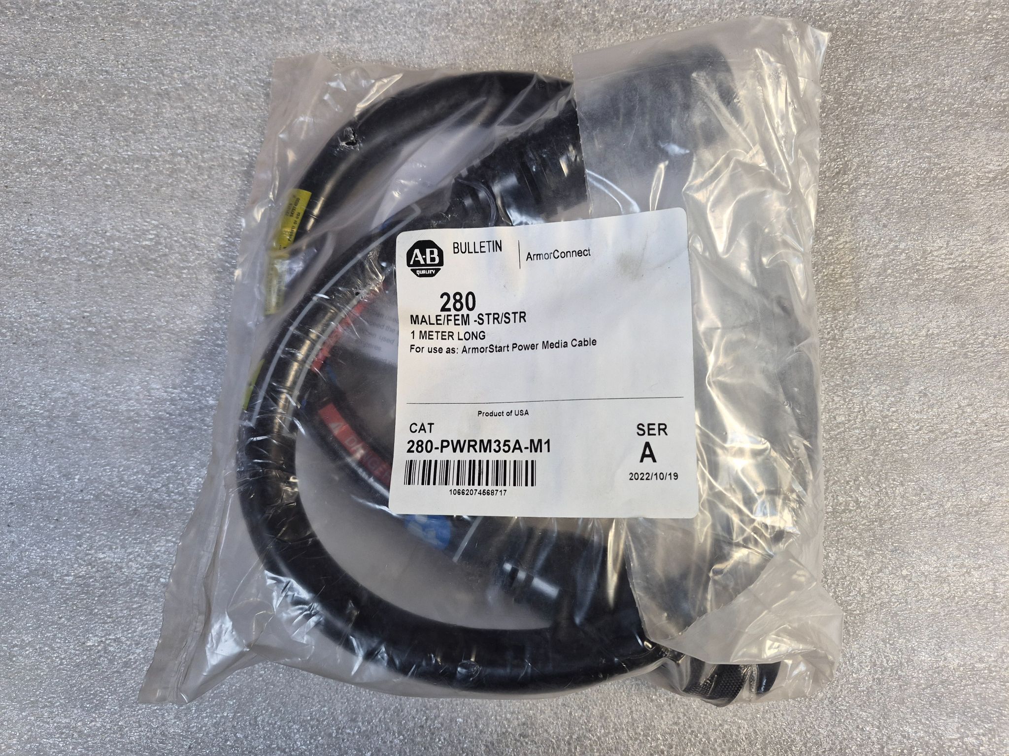 Allen Bradley 280-PWRM35A-M1 ArmorConnect Power Media Cable 1m NEW 0