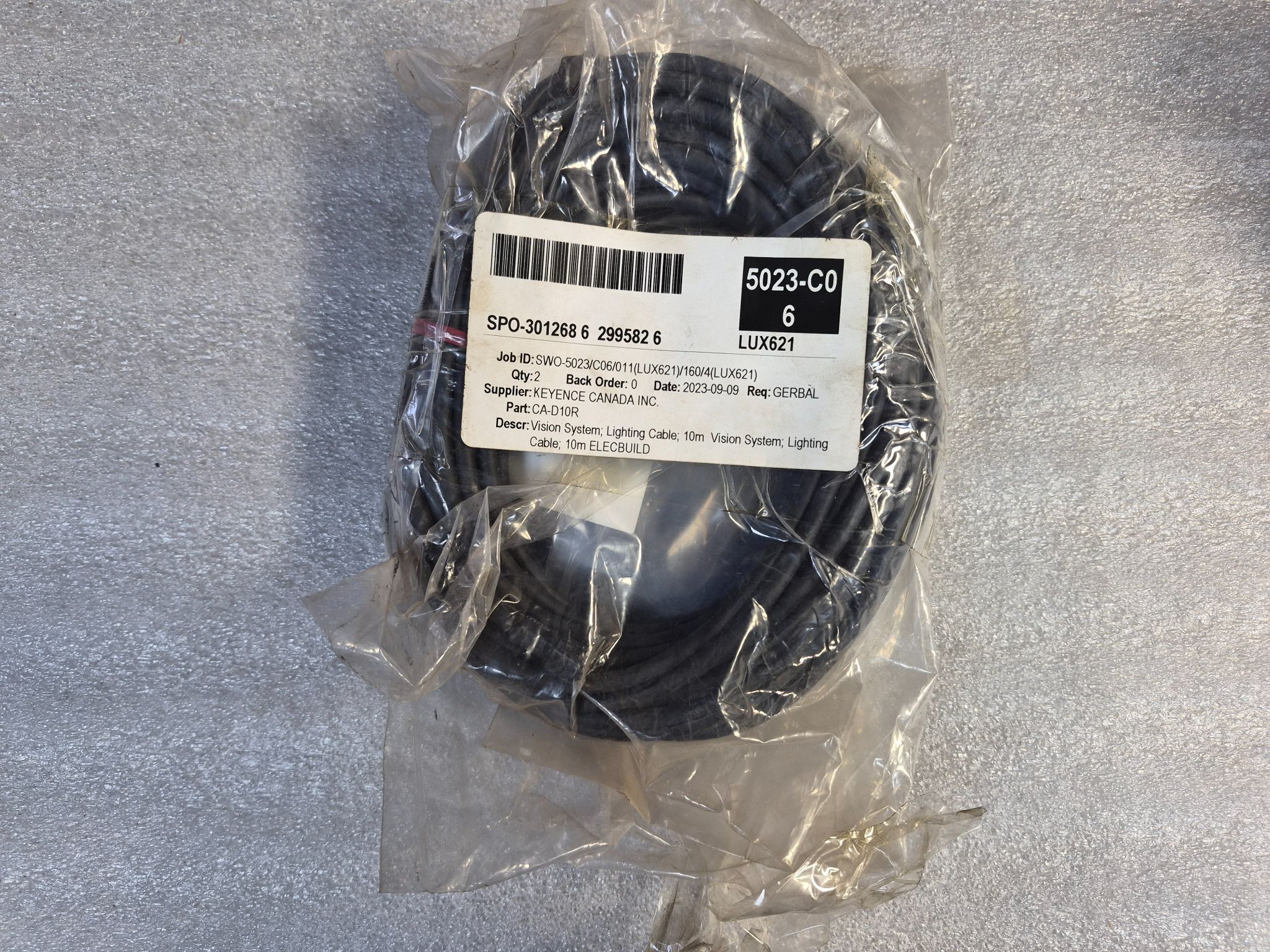 Keyence CA-D10R Lighting Cable 10m Red NEW 0